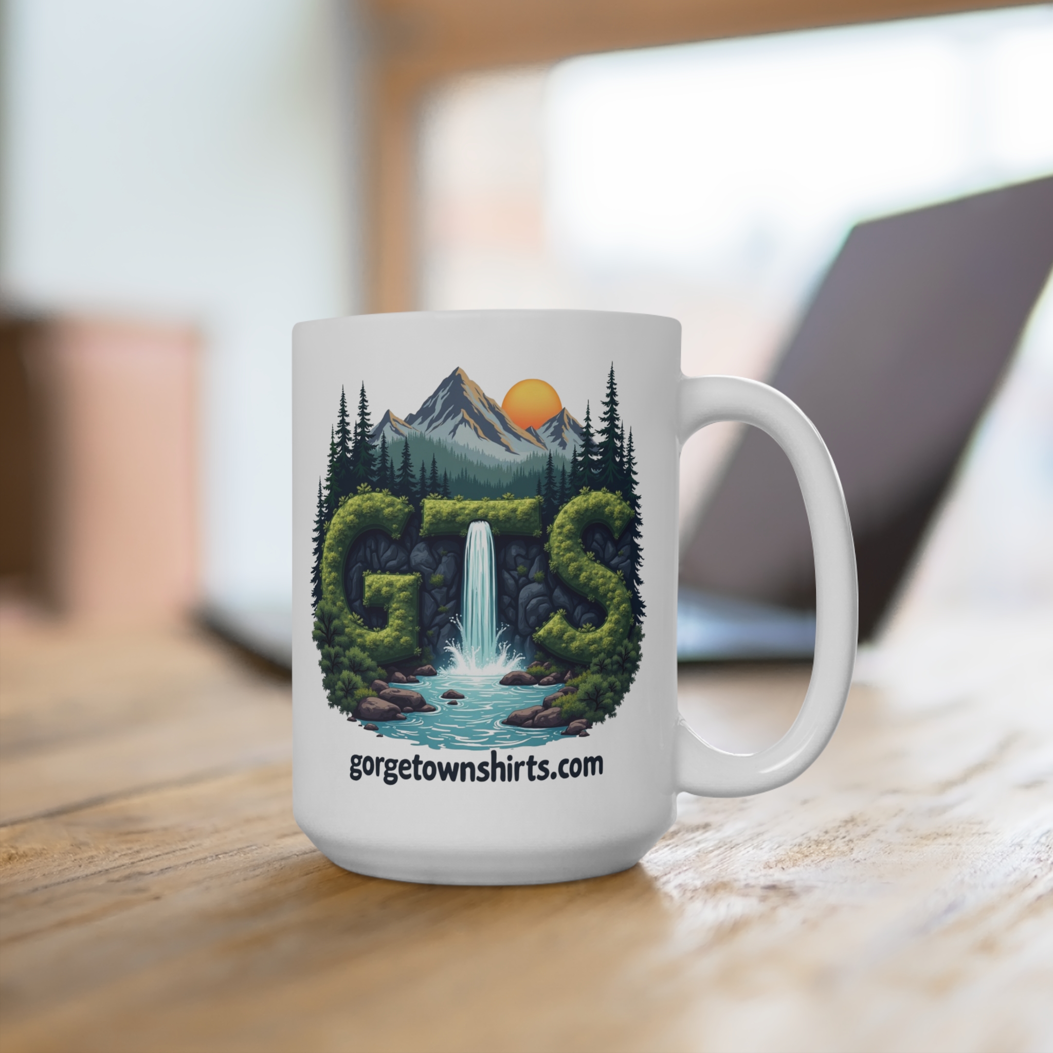 Columbia River Gorge Town Shirts - 15oz Mug - Image 3