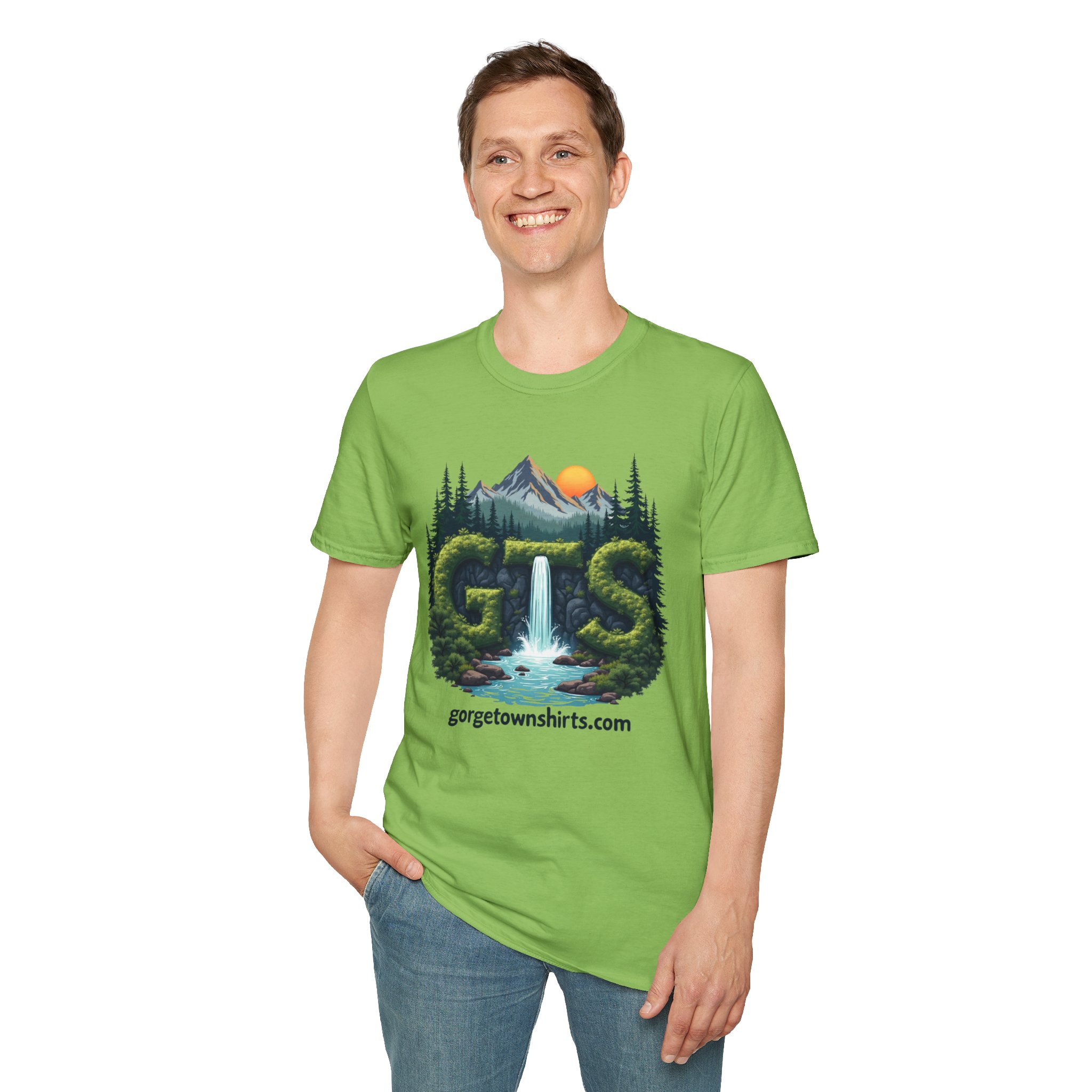 Nature-Inspired Gorge Town Graphic T-Shirt, Perfect for Outdoor Lovers, Adventure Apparel, Gift for Hikers, Casual Wear, Eco-Friendly Clothing - Image 54