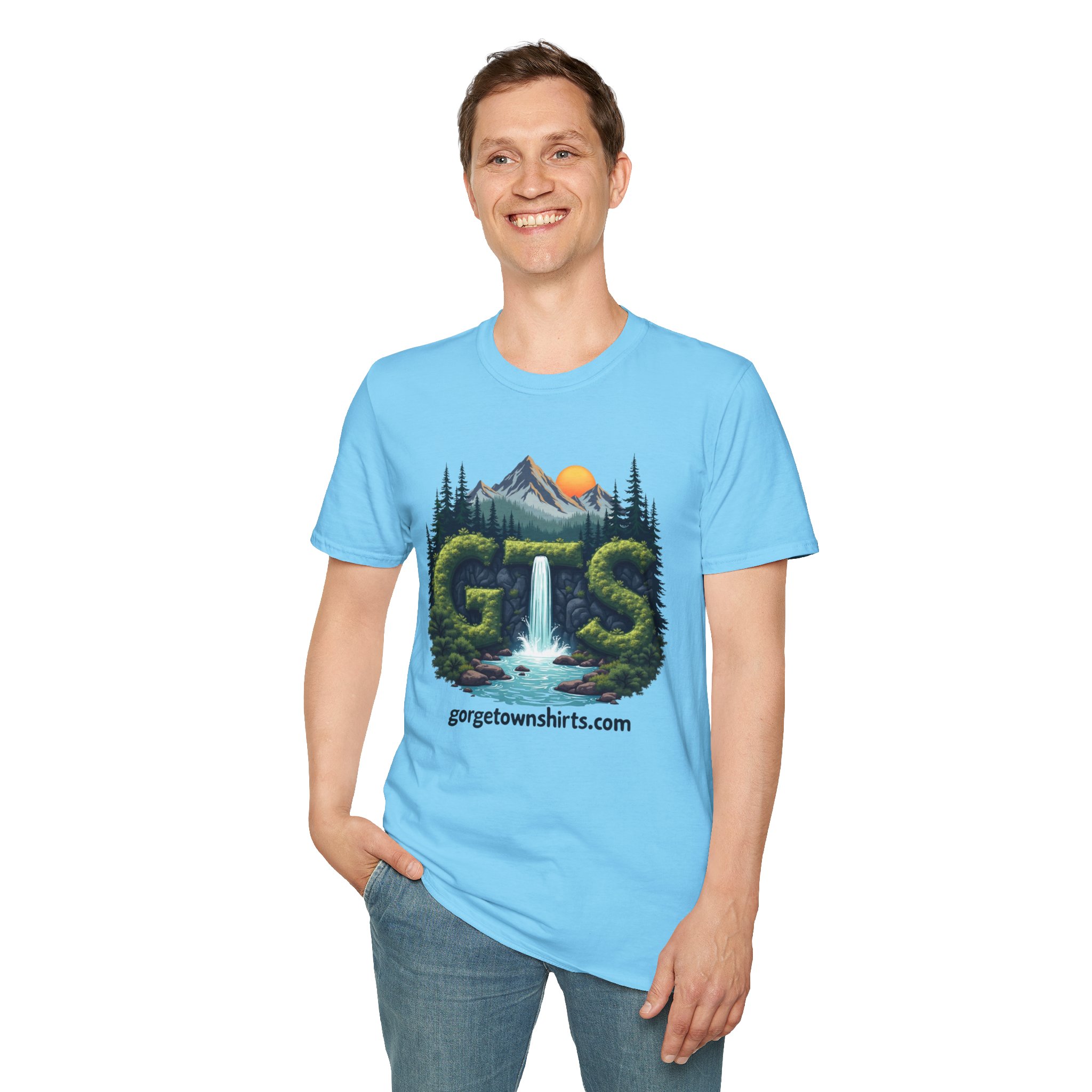 Nature-Inspired Gorge Town Graphic T-Shirt, Perfect for Outdoor Lovers, Adventure Apparel, Gift for Hikers, Casual Wear, Eco-Friendly Clothing - Image 68