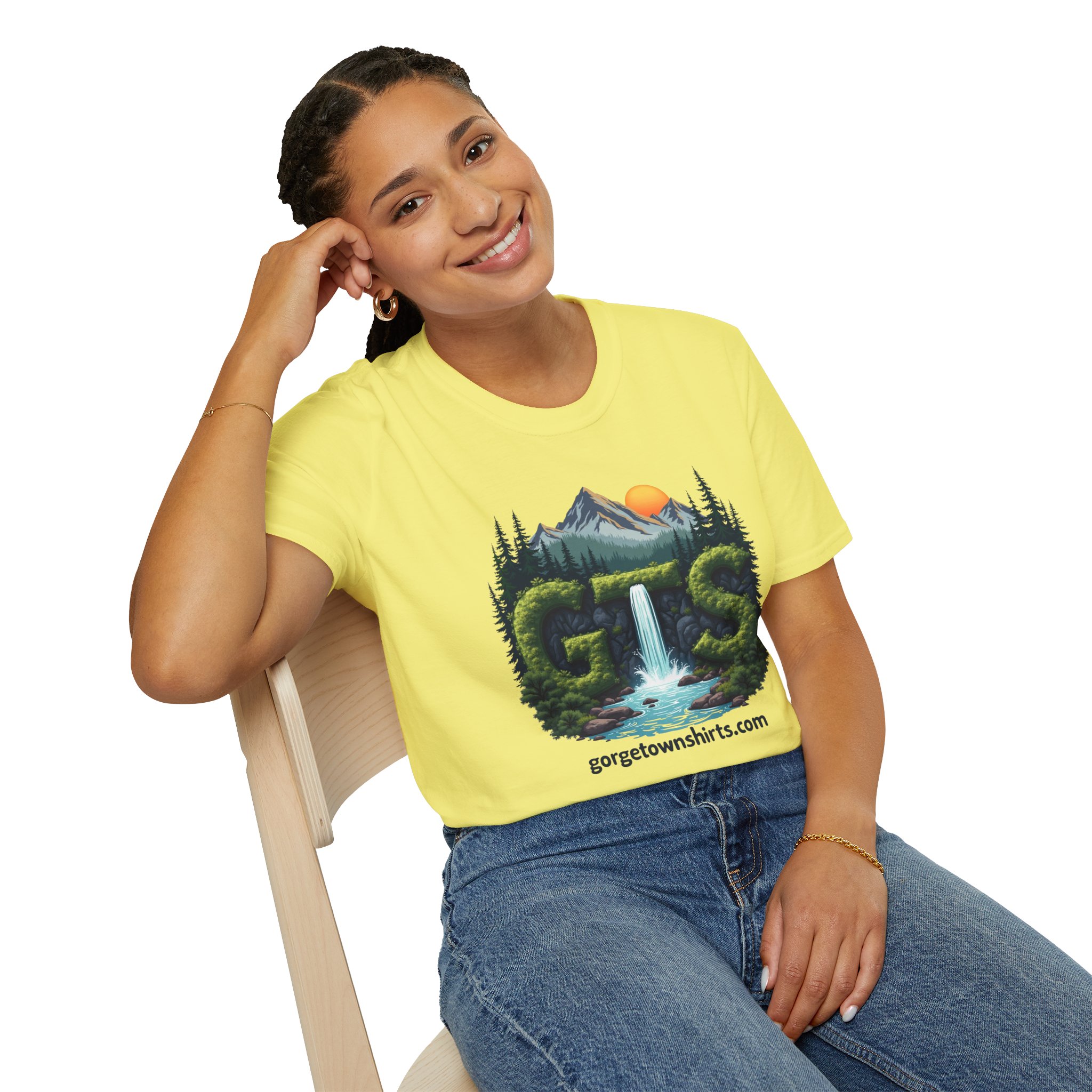Nature-Inspired Gorge Town Graphic T-Shirt, Perfect for Outdoor Lovers, Adventure Apparel, Gift for Hikers, Casual Wear, Eco-Friendly Clothing - Image 42