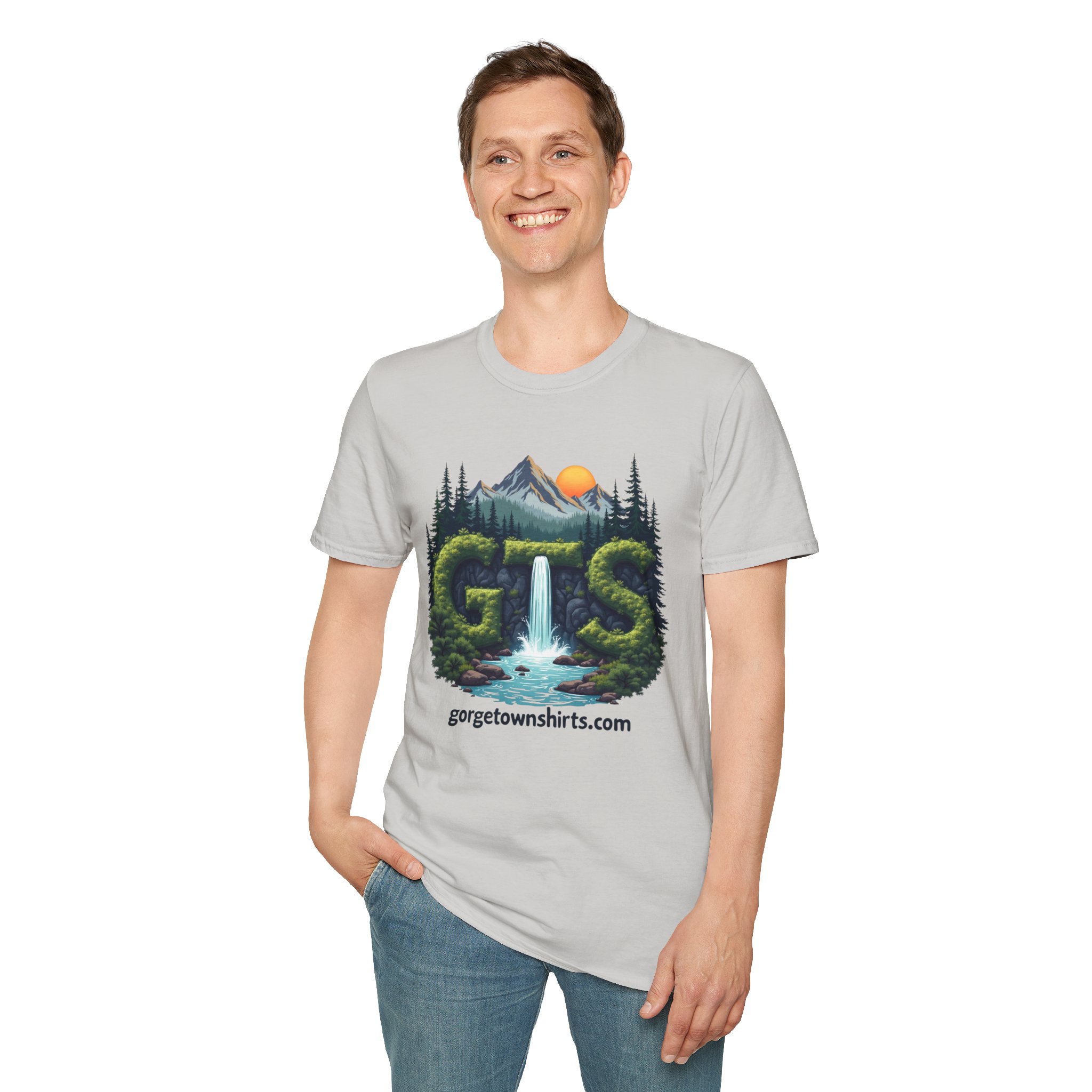 Nature-Inspired Gorge Town Graphic T-Shirt, Perfect for Outdoor Lovers, Adventure Apparel, Gift for Hikers, Casual Wear, Eco-Friendly Clothing - Image 6