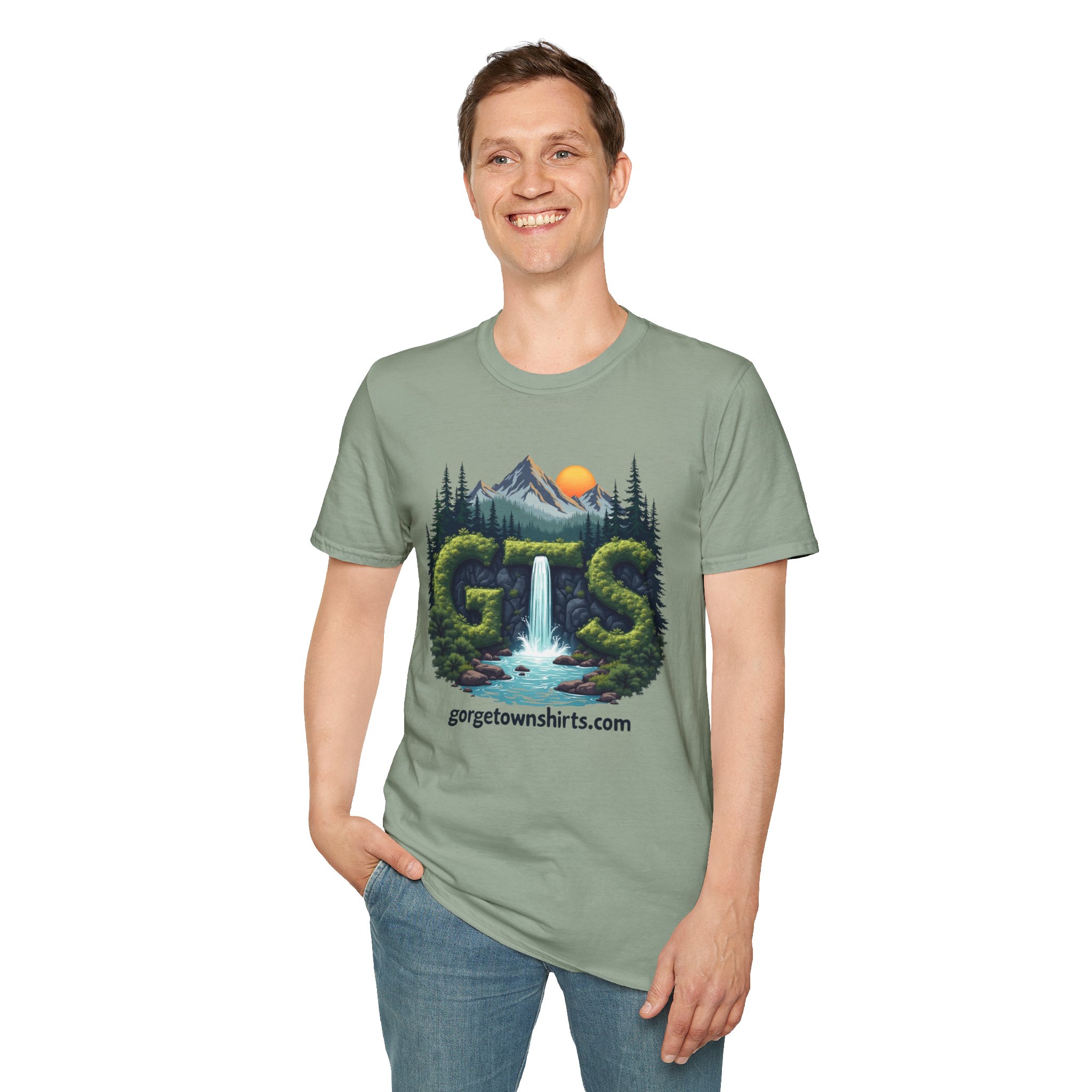 Nature-Inspired Gorge Town Graphic T-Shirt, Perfect for Outdoor Lovers, Adventure Apparel, Gift for Hikers, Casual Wear, Eco-Friendly Clothing - Image 47