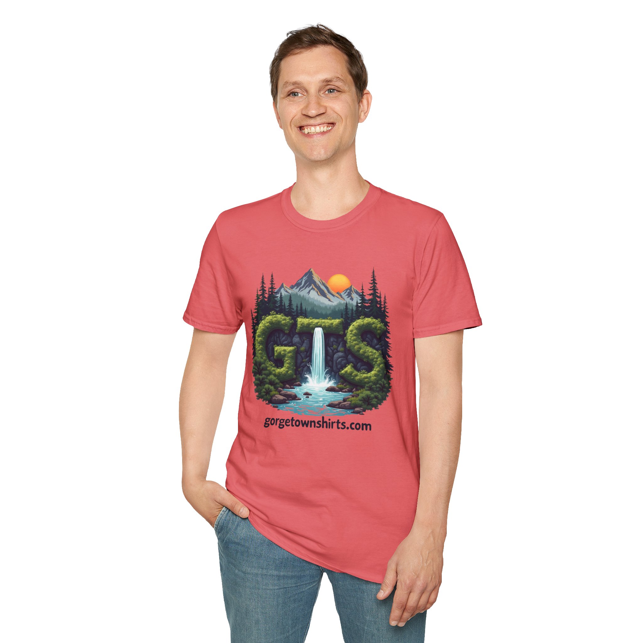 Nature-Inspired Gorge Town Graphic T-Shirt, Perfect for Outdoor Lovers, Adventure Apparel, Gift for Hikers, Casual Wear, Eco-Friendly Clothing - Image 19
