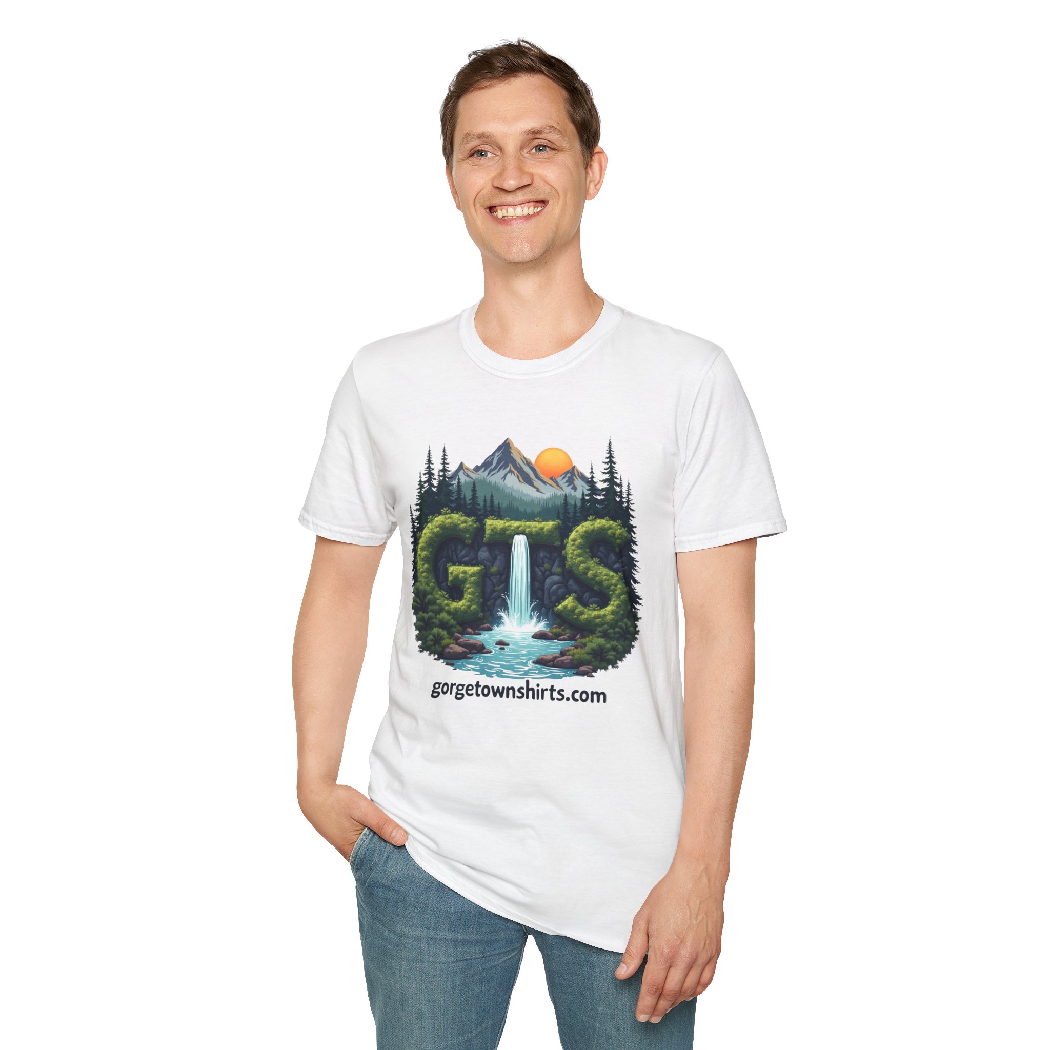 Nature-Inspired Gorge Town Graphic T-Shirt, Perfect for Outdoor Lovers, Adventure Apparel, Gift for Hikers, Casual Wear, Eco-Friendly Clothing - Image 12