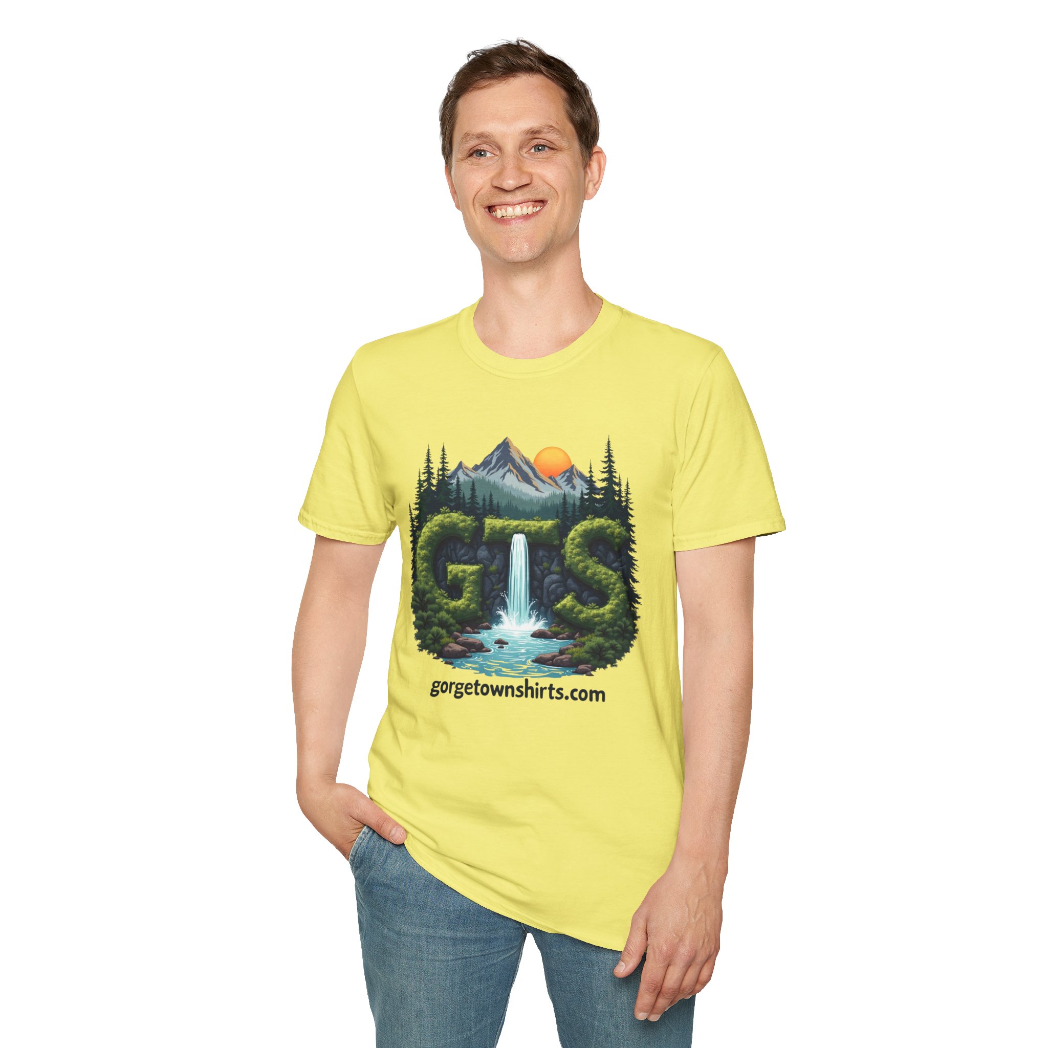 Nature-Inspired Gorge Town Graphic T-Shirt, Perfect for Outdoor Lovers, Adventure Apparel, Gift for Hikers, Casual Wear, Eco-Friendly Clothing - Image 40
