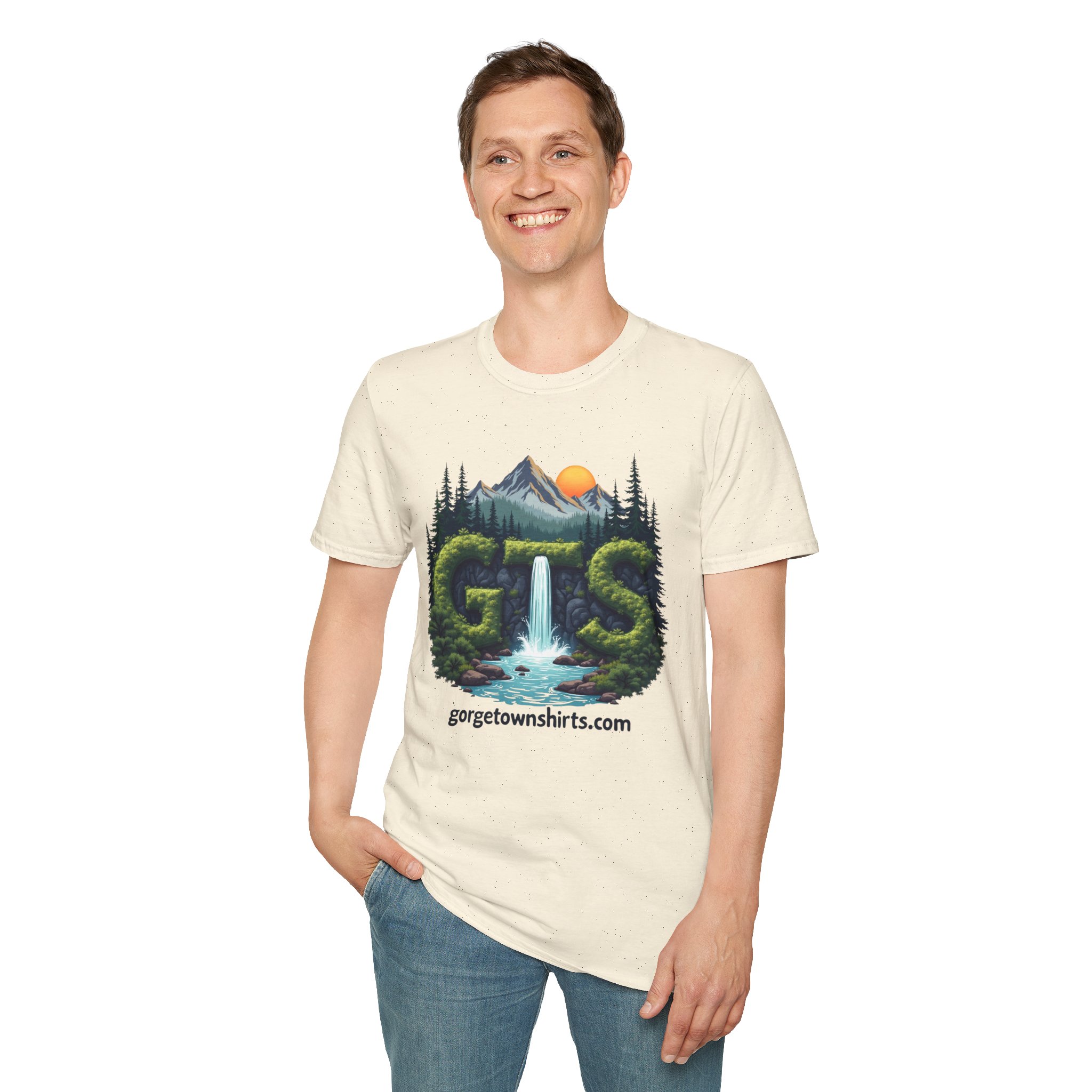 Nature-Inspired Gorge Town Graphic T-Shirt, Perfect for Outdoor Lovers, Adventure Apparel, Gift for Hikers, Casual Wear, Eco-Friendly Clothing - Image 33