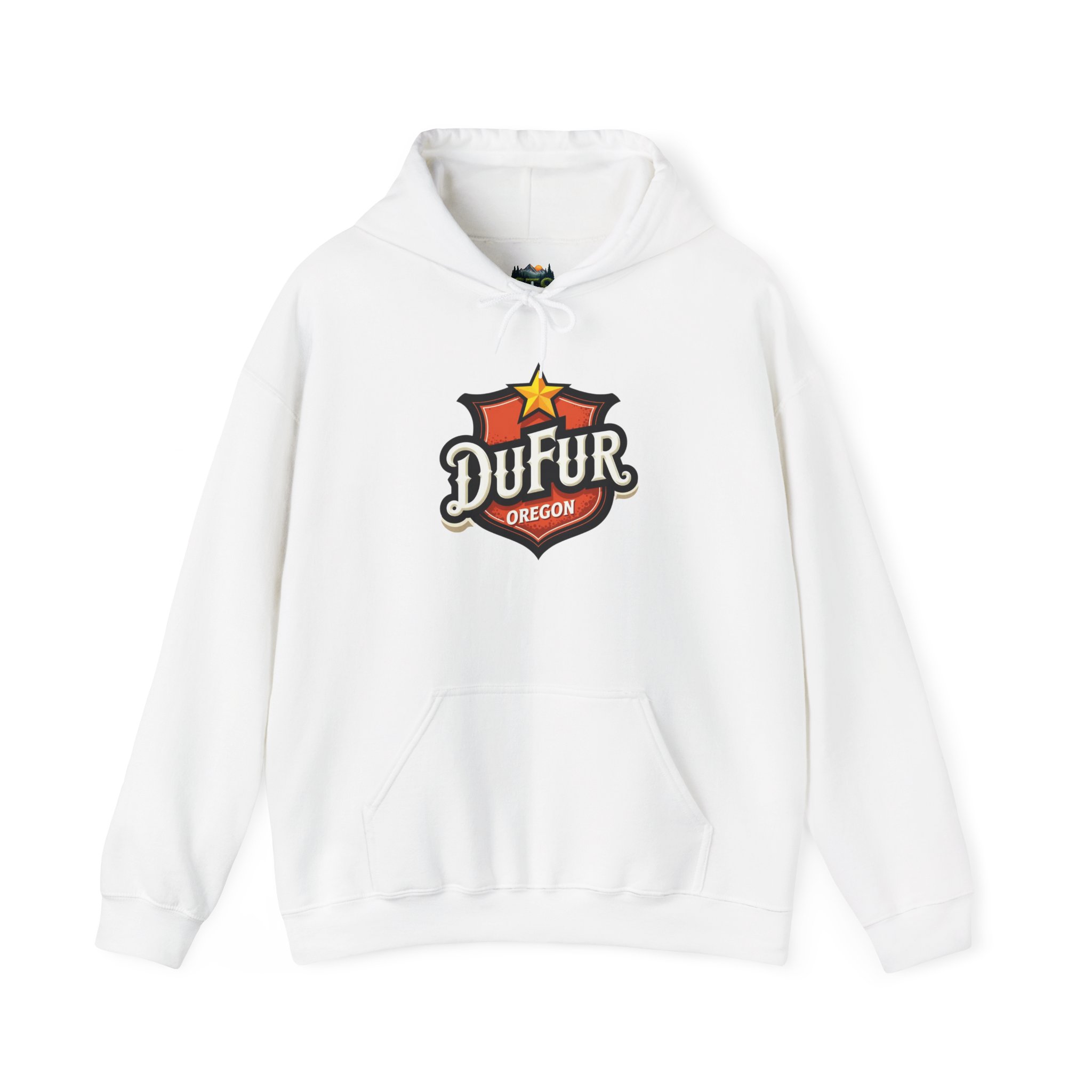 Dufur Oregon Hoodie — Vintage Shield Logo Pullover - Image 2