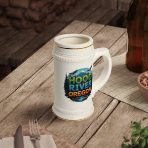 Hood River Oregon Root Beer Stein Mug — Scenic Mountain & River Souvenir