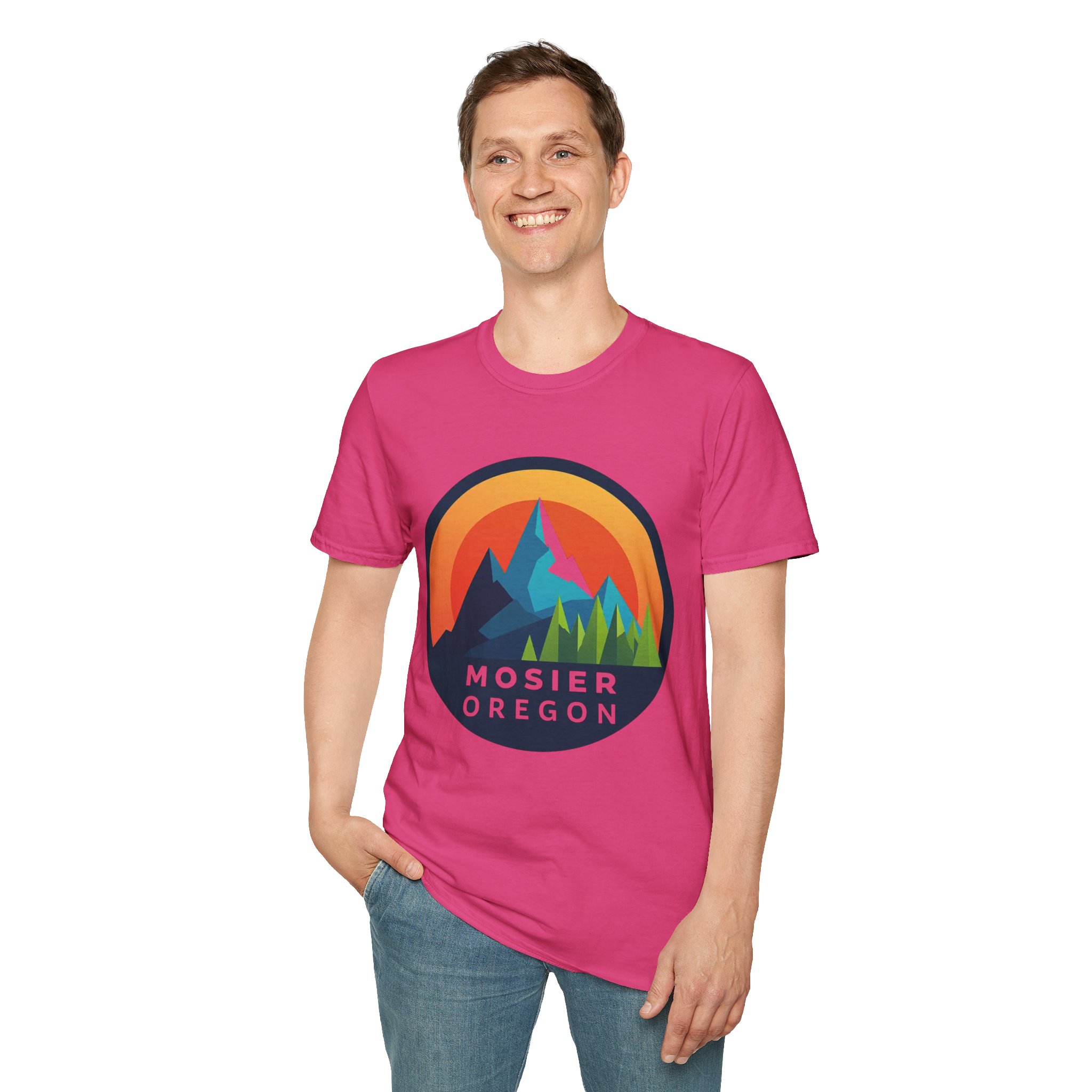 Mosier Oregon Mountain Badge T-Shirt - Image 43