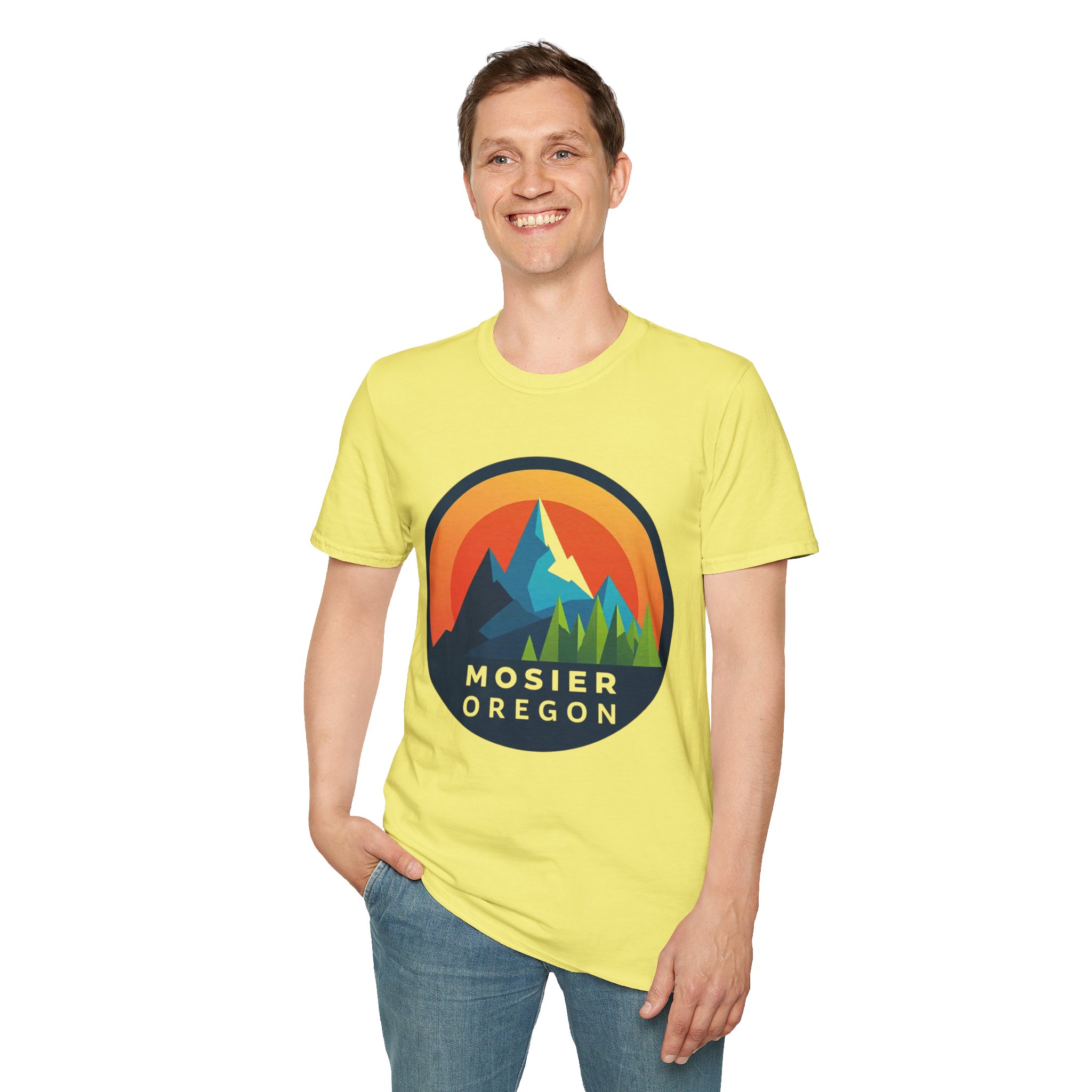 Mosier Oregon Mountain Badge T-Shirt - Image 23