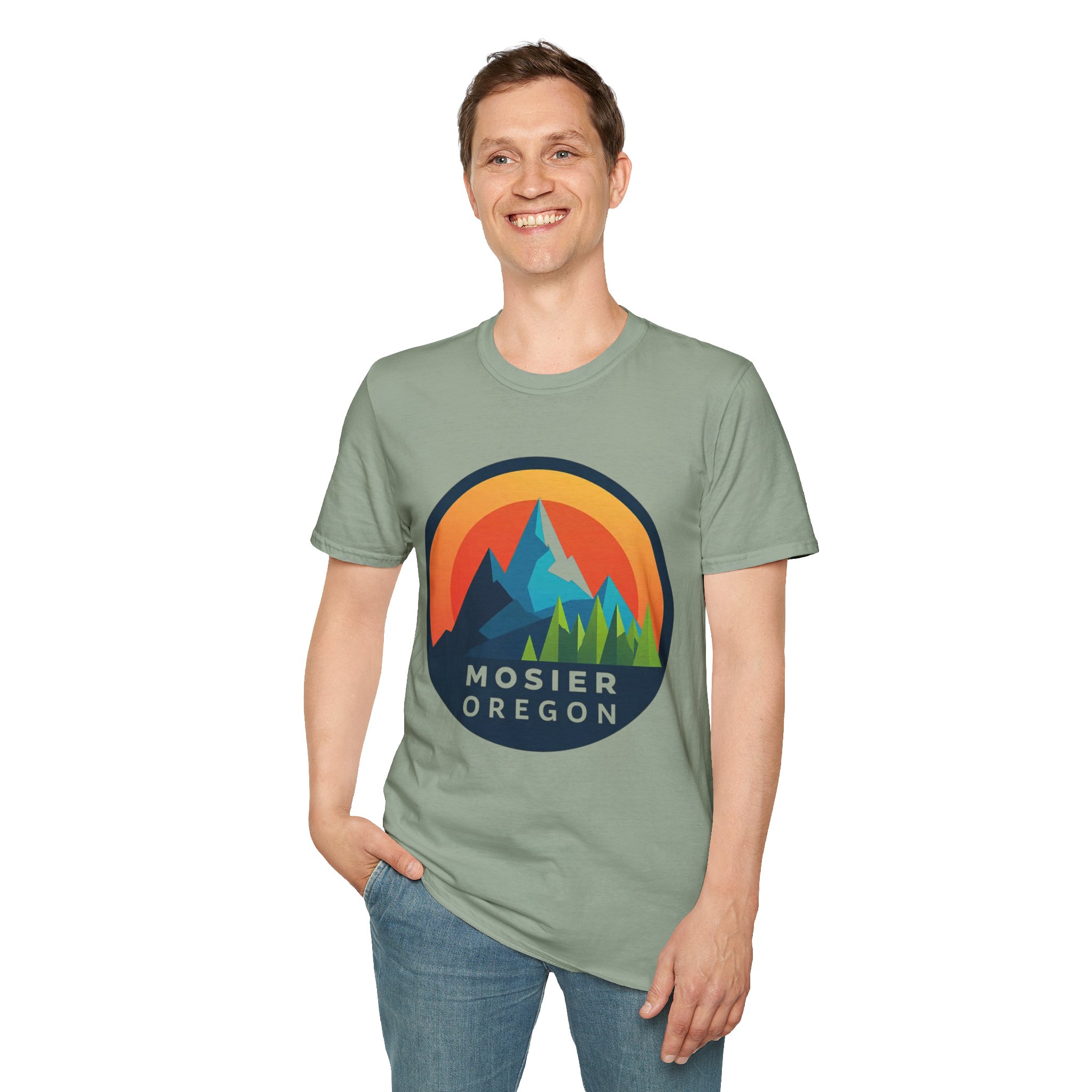 Mosier Oregon Mountain Badge T-Shirt - Image 33
