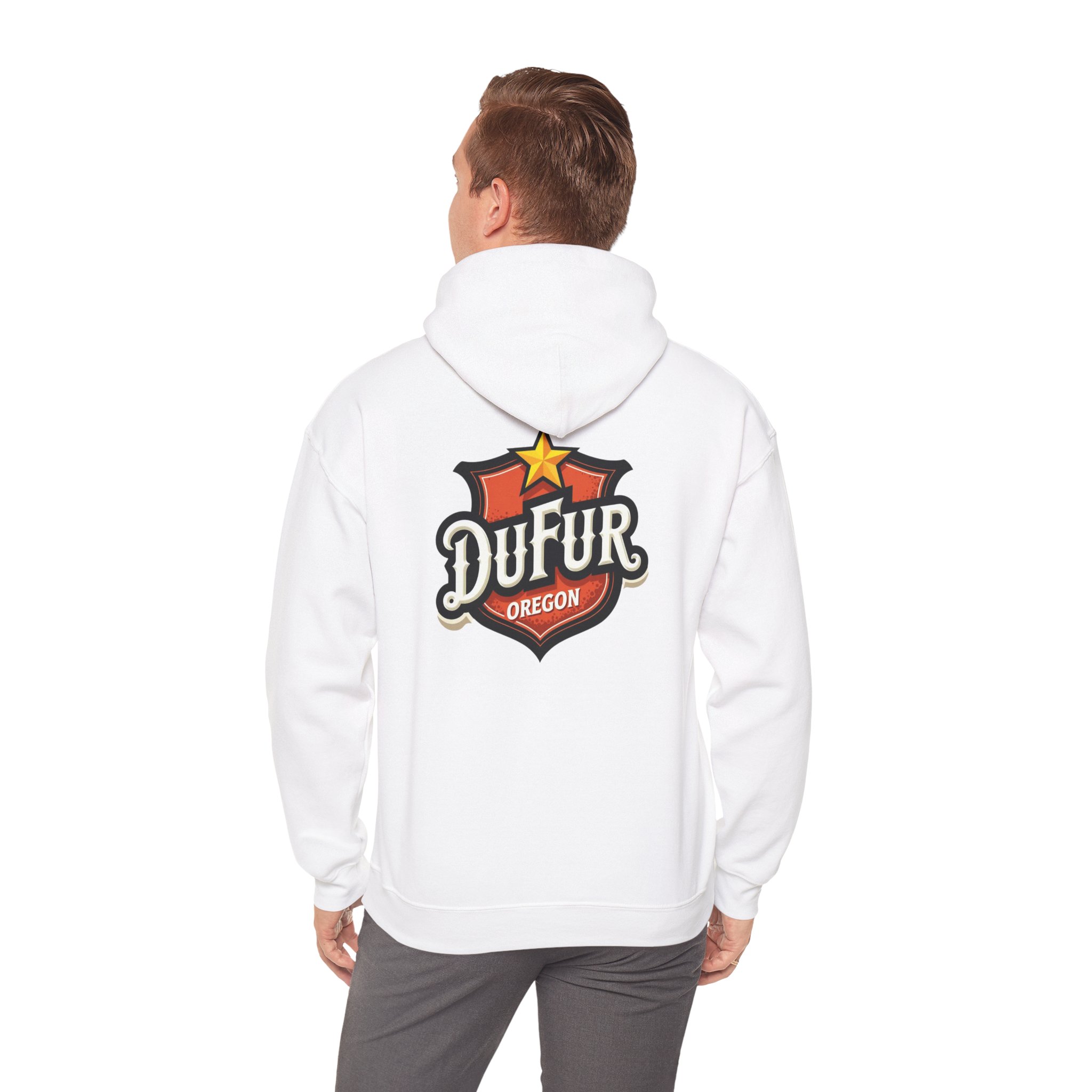 Dufur Oregon Hoodie — Vintage Shield Logo Pullover - Image 8