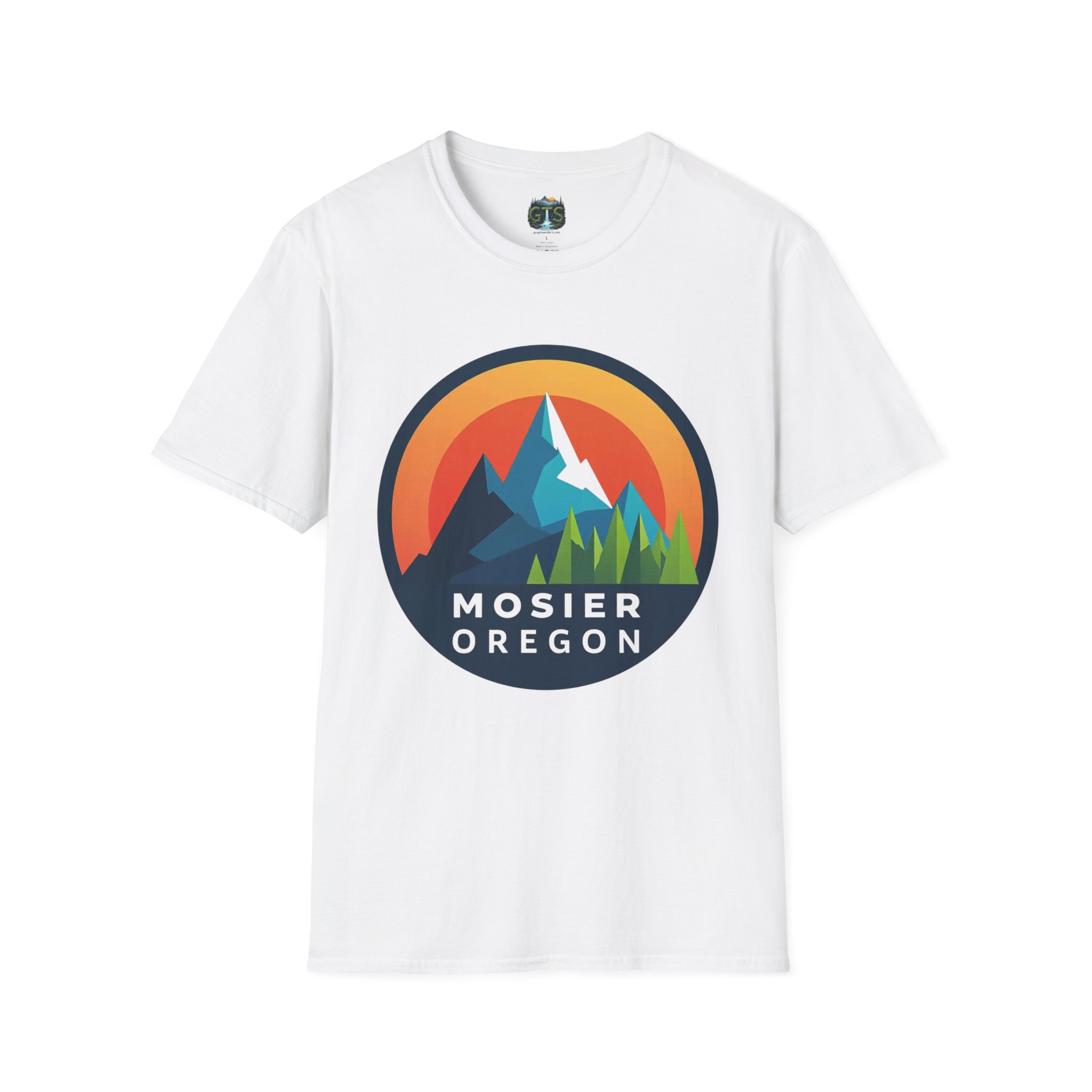 Mosier Oregon Mountain Badge T-Shirt - Image 2