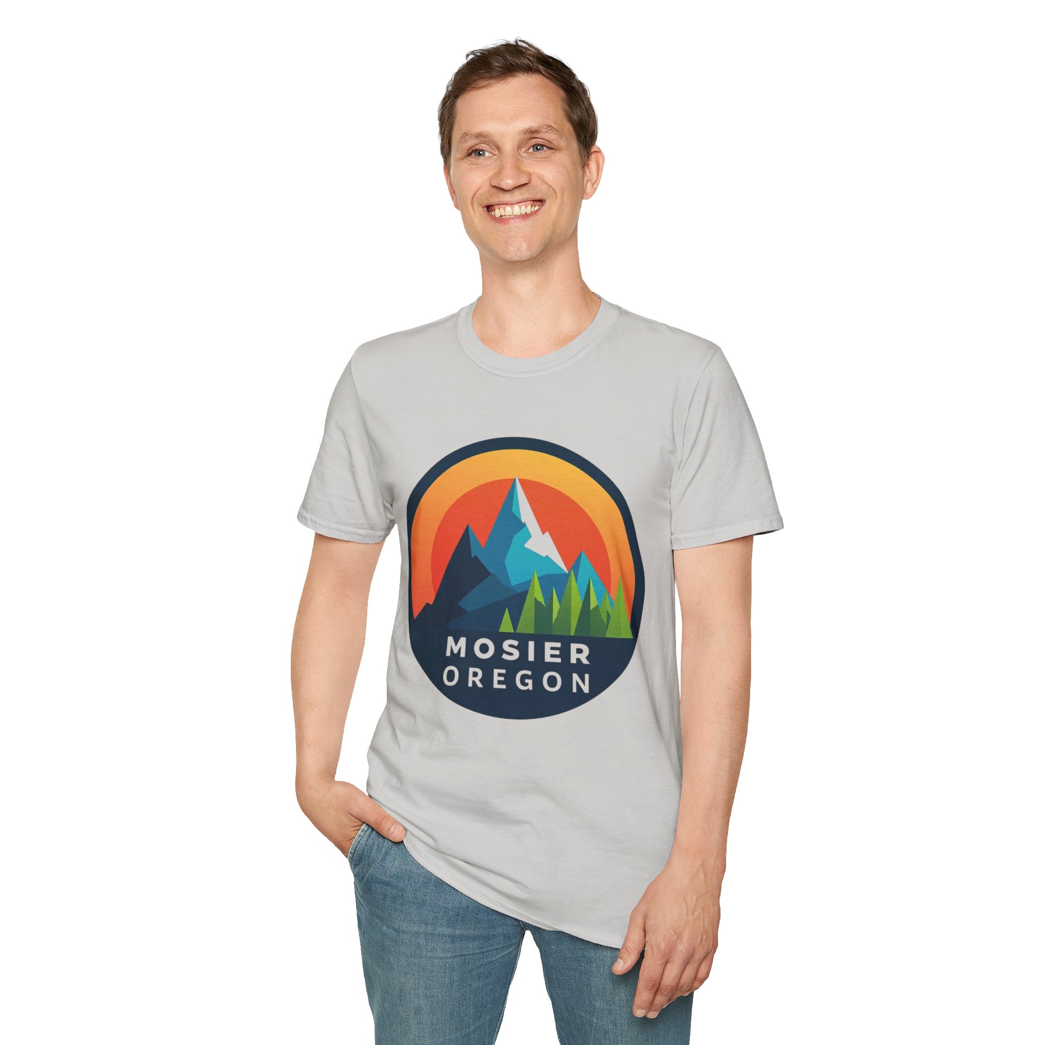 Mosier Oregon Mountain Badge T-Shirt - Image 13