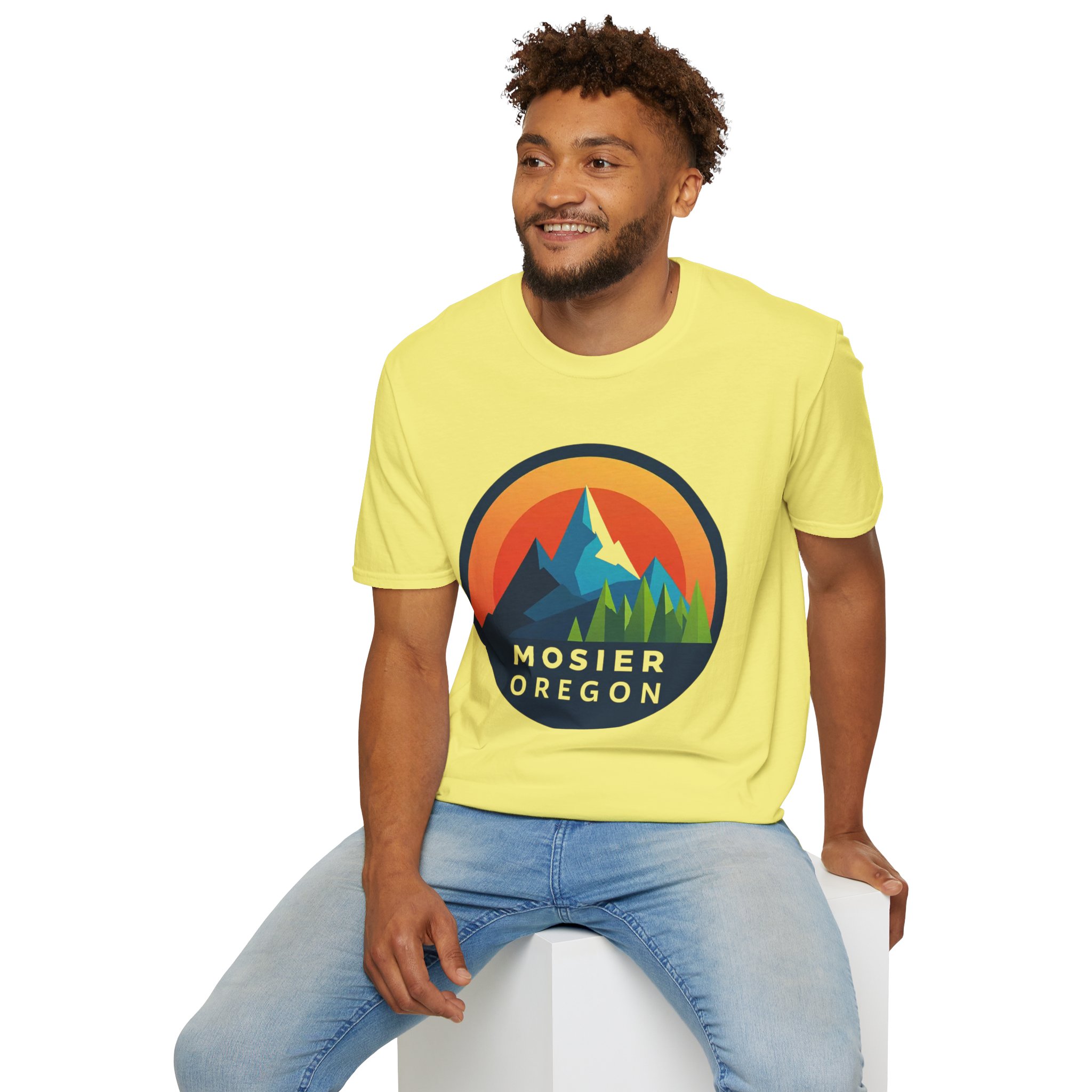 Mosier Oregon Mountain Badge T-Shirt - Image 25