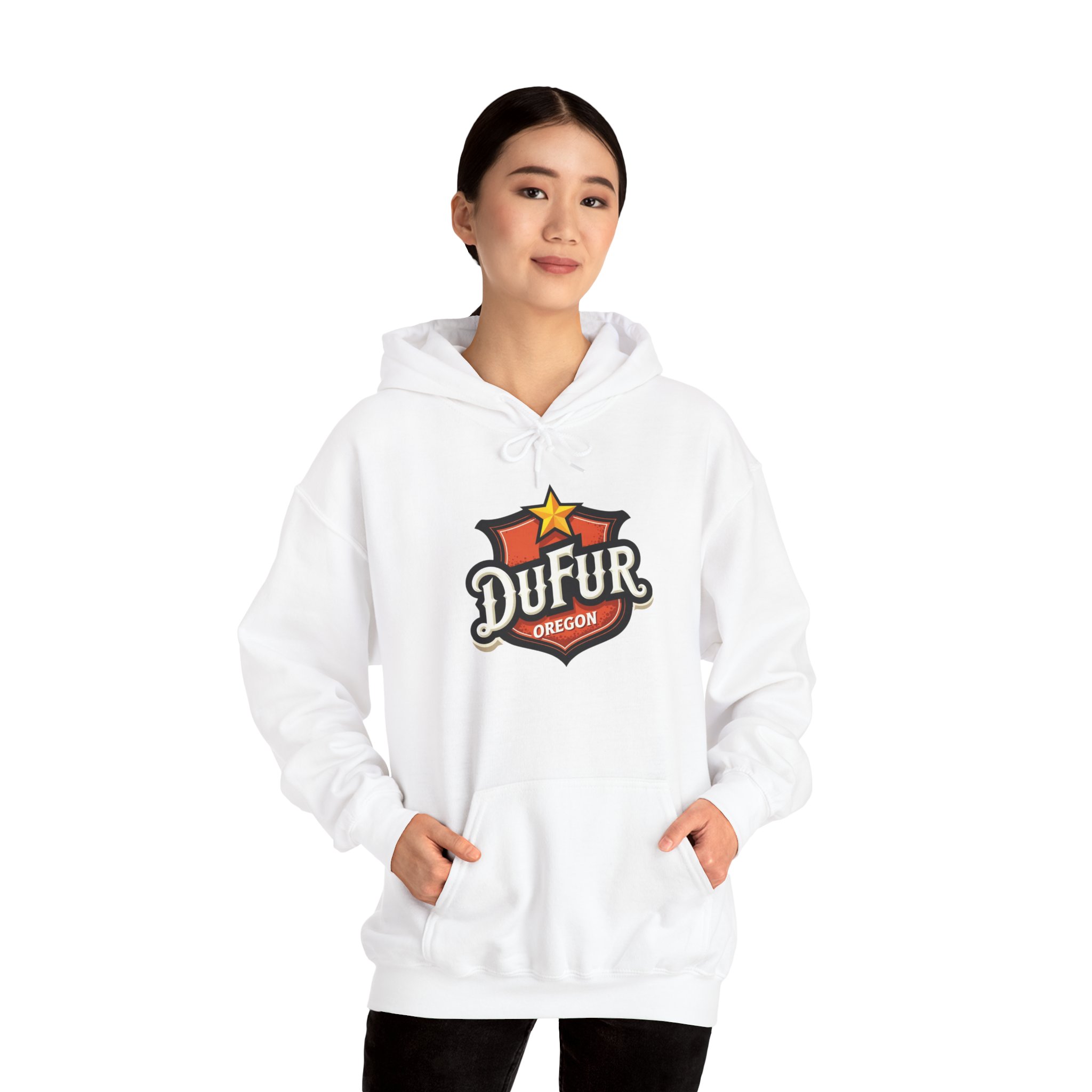 Dufur Oregon Hoodie — Vintage Shield Logo Pullover - Image 6