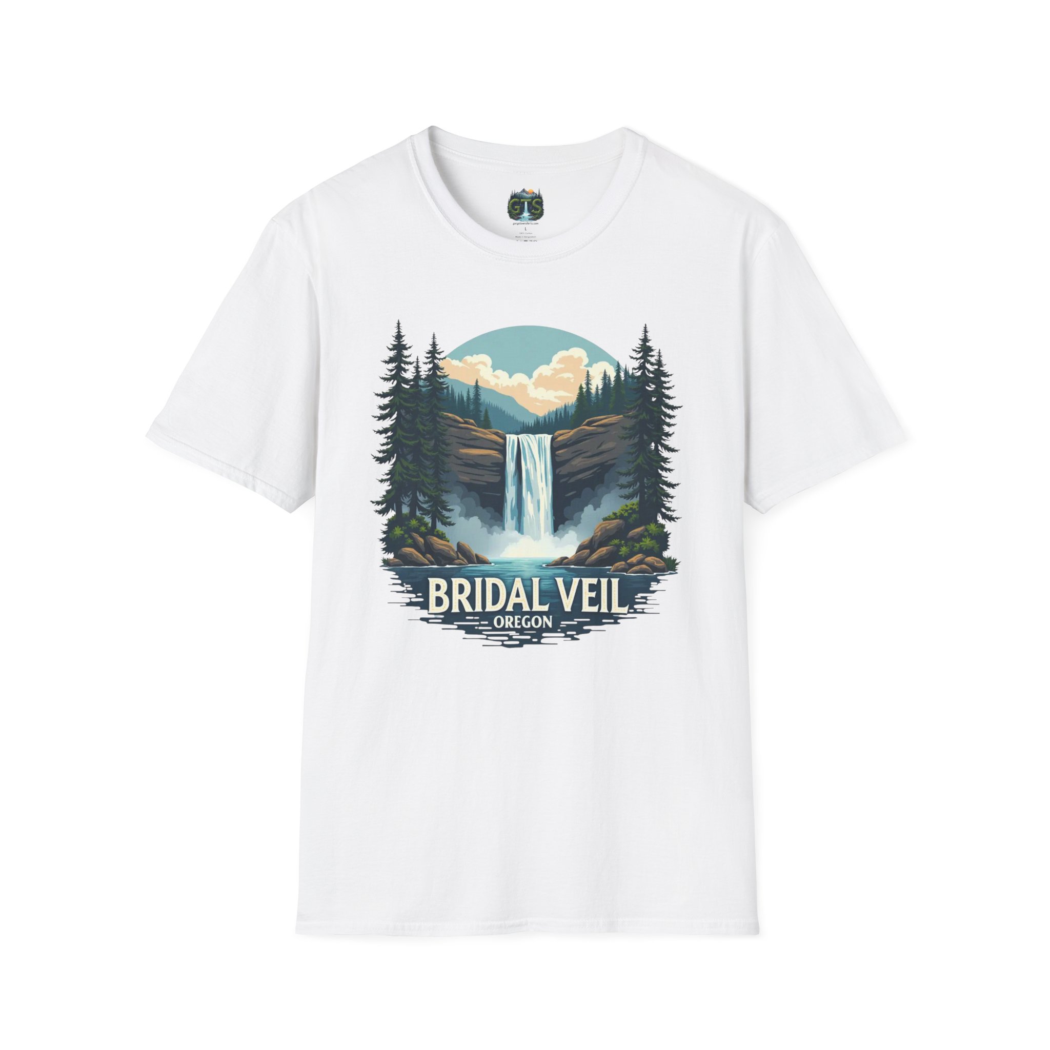 Bridal Veil Oregon T-Shirt — Scenic Waterfall Nature Tee