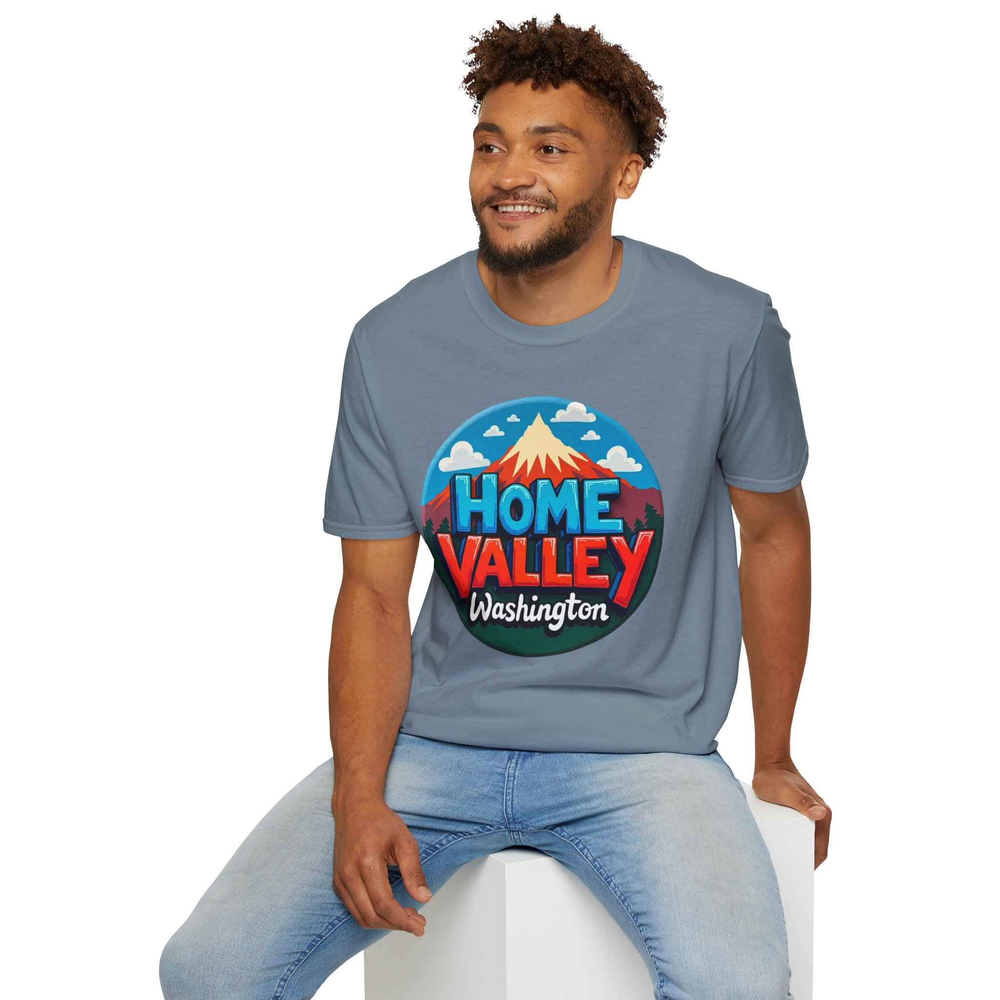 Home Valley Washington T-Shirt – Retro Mountain Badge Graphic - Image 47
