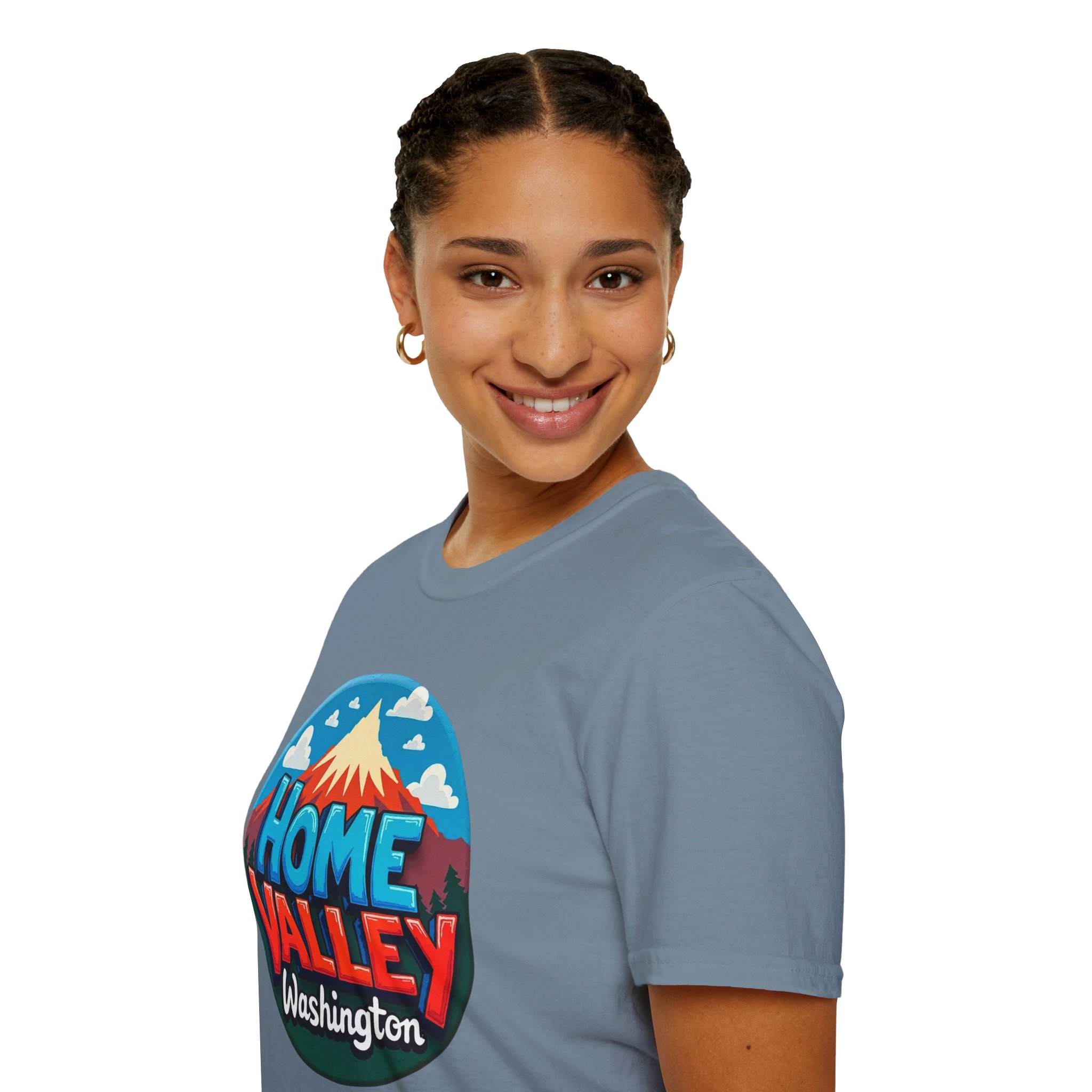 Home Valley Washington T-Shirt – Retro Mountain Badge Graphic - Image 48