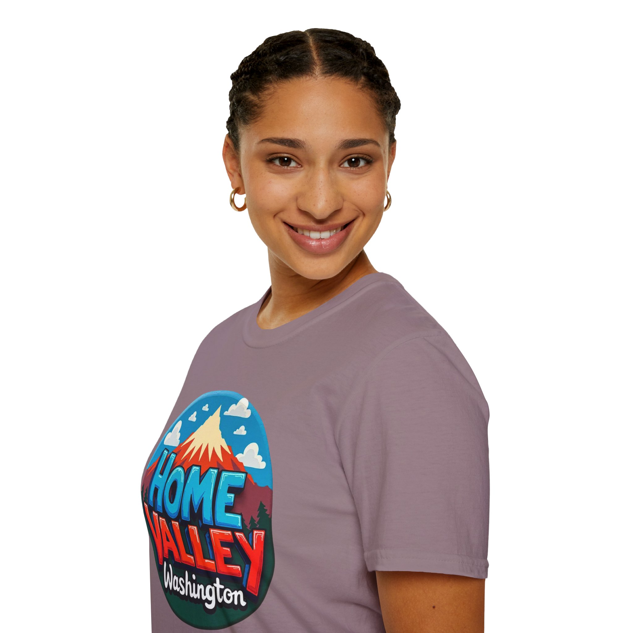 Home Valley Washington T-Shirt – Retro Mountain Badge Graphic - Image 60