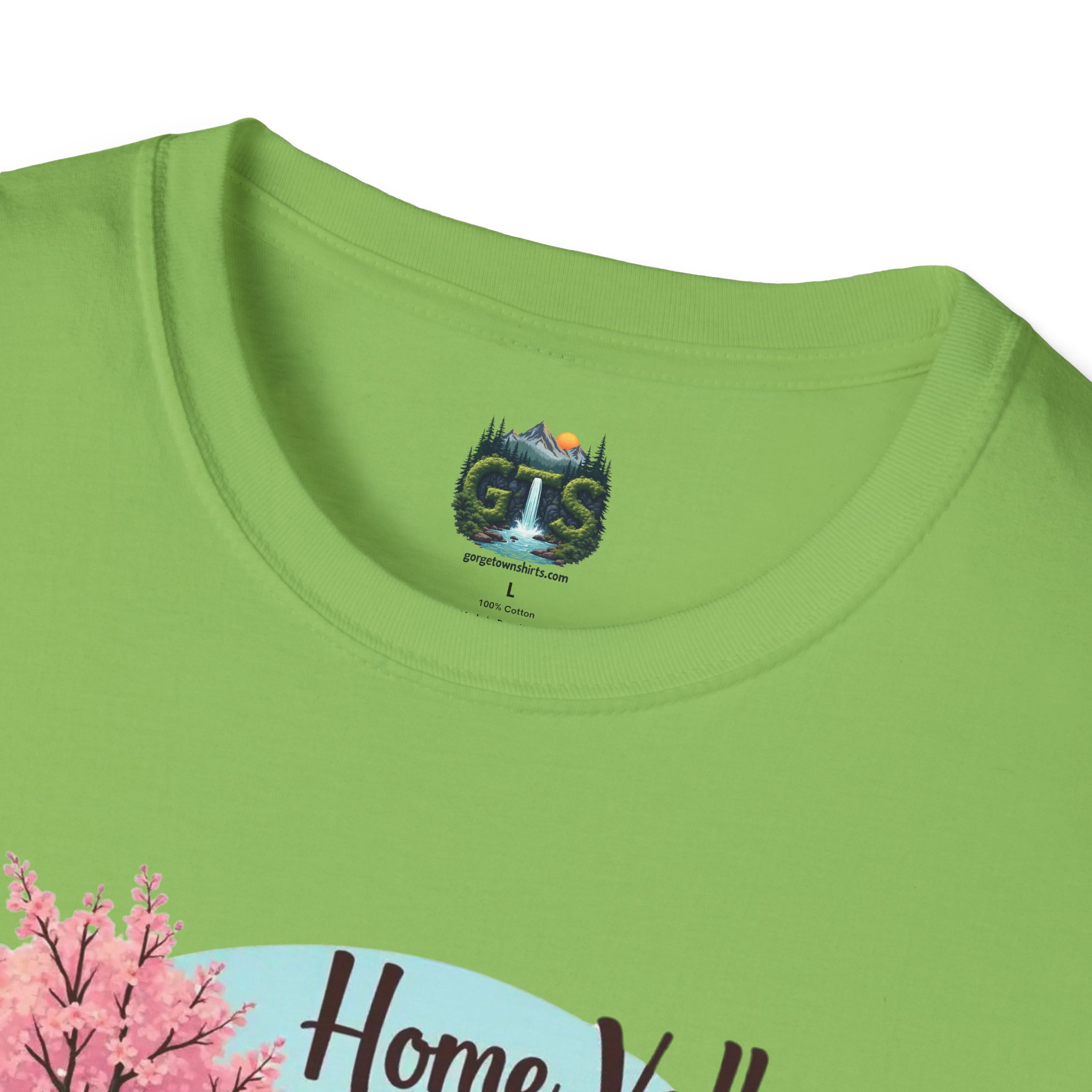 Home Valley Washington Scenic T-Shirt — Mountain River Cherry Blossom Tee - Image 23