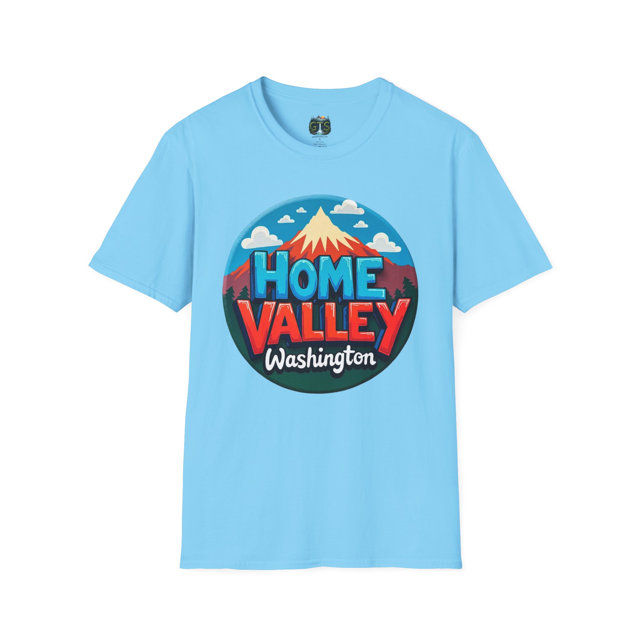 Home Valley Washington T-Shirt – Retro Mountain Badge Graphic - Image 41