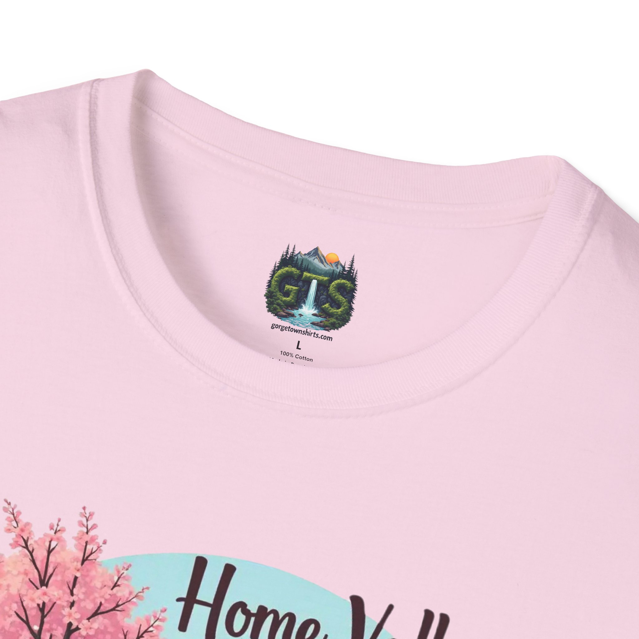 Home Valley Washington Scenic T-Shirt — Mountain River Cherry Blossom Tee - Image 41
