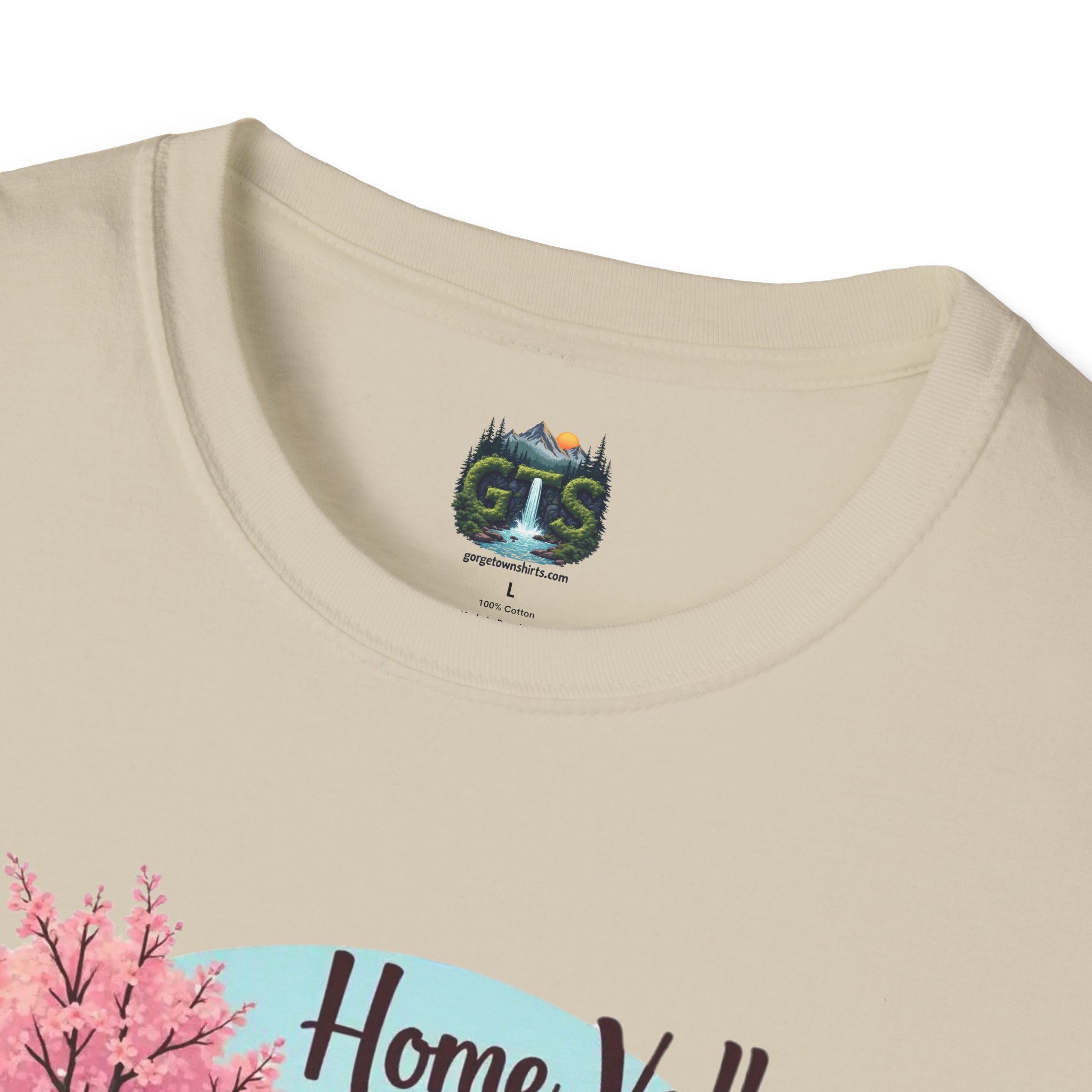Home Valley Washington Scenic T-Shirt — Mountain River Cherry Blossom Tee - Image 5