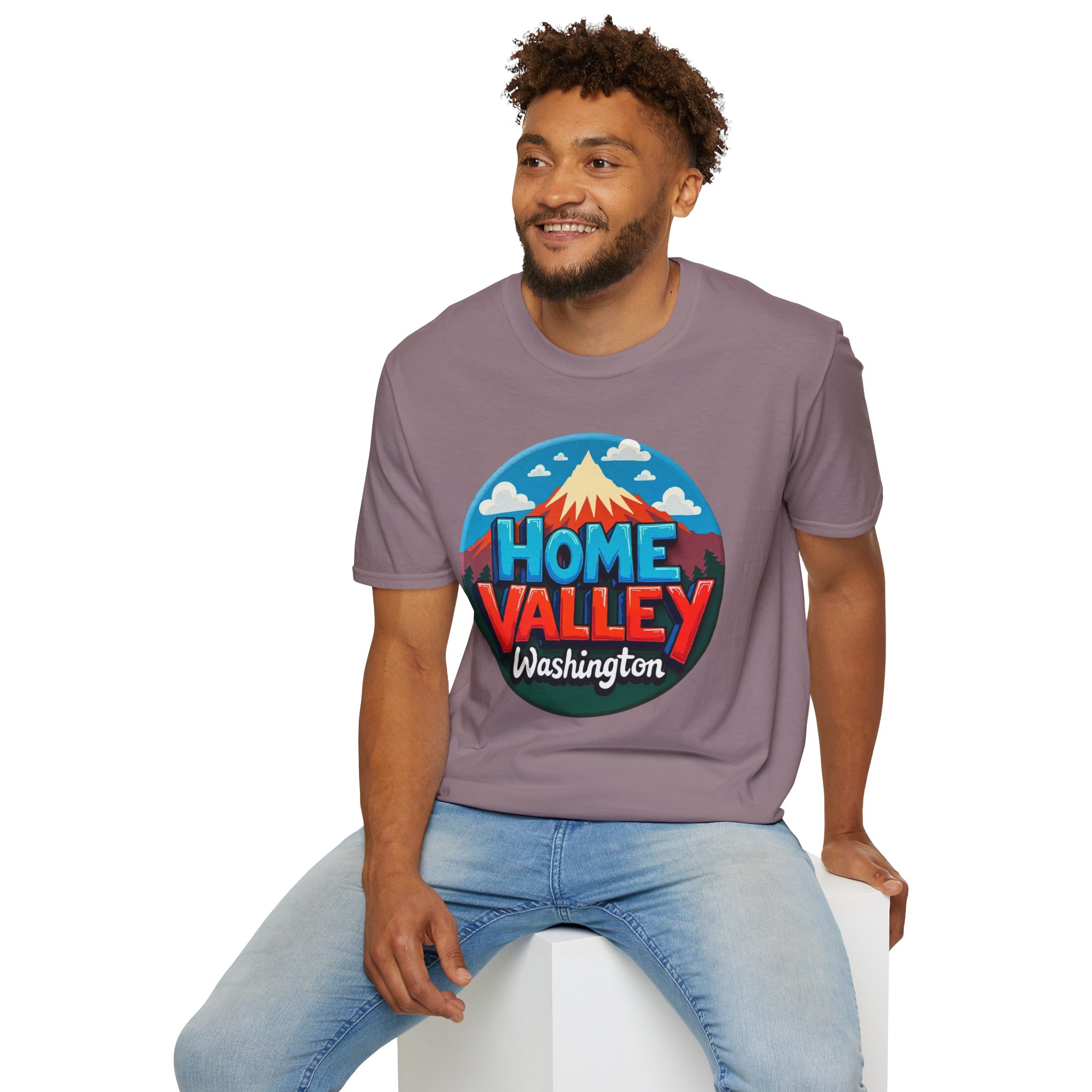 Home Valley Washington T-Shirt – Retro Mountain Badge Graphic - Image 59