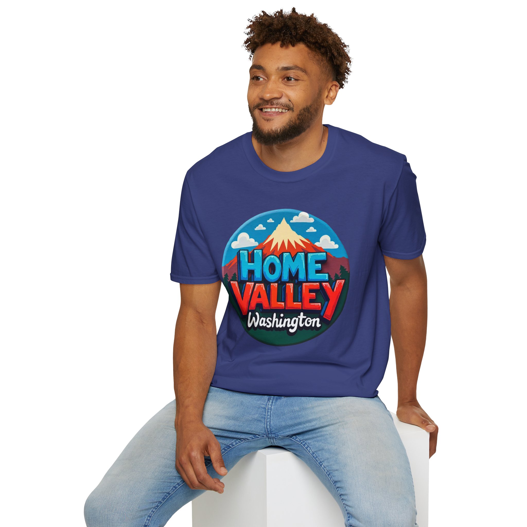 Home Valley Washington T-Shirt – Retro Mountain Badge Graphic - Image 51