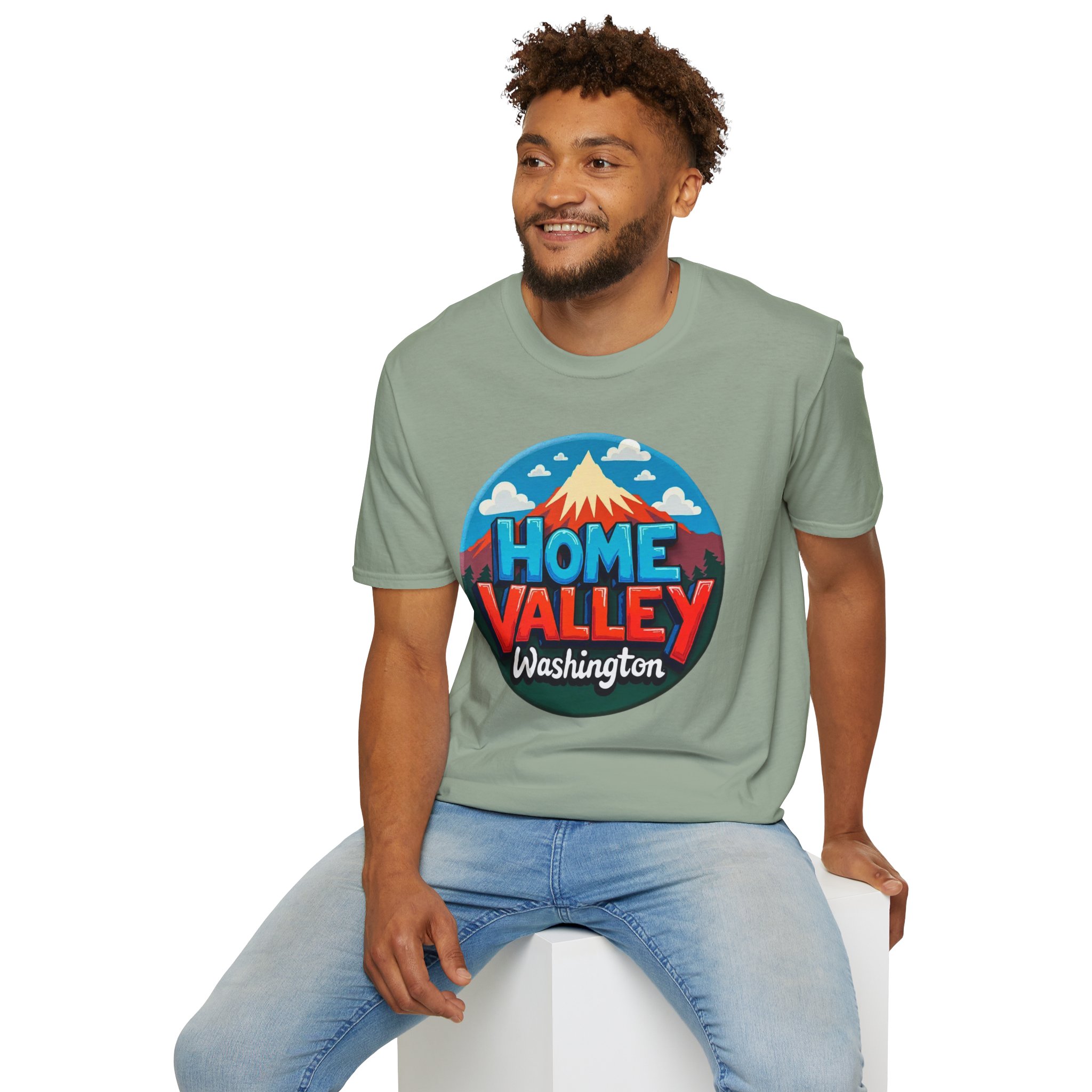 Home Valley Washington T-Shirt – Retro Mountain Badge Graphic - Image 31