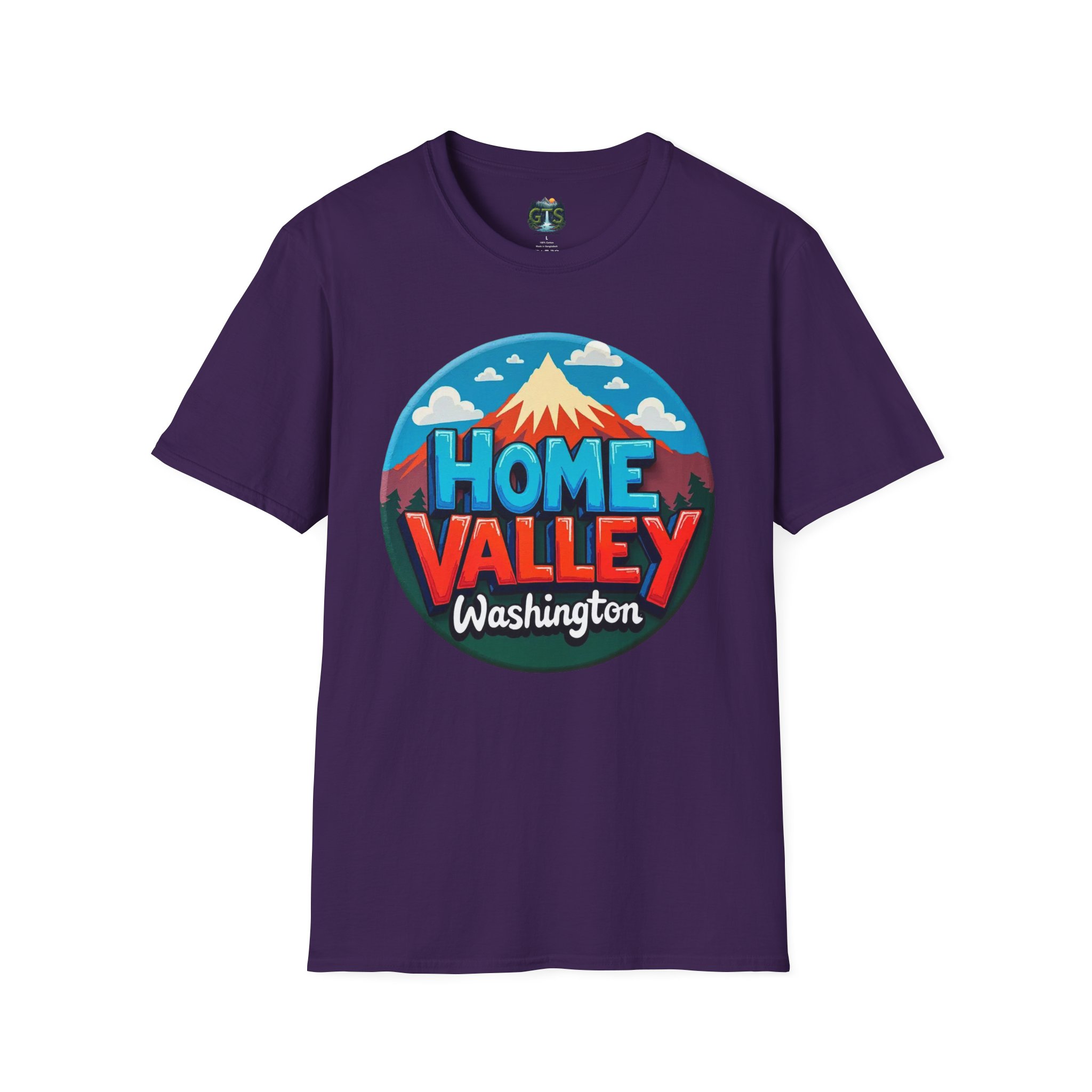 Home Valley Washington T-Shirt – Retro Mountain Badge Graphic - Image 53