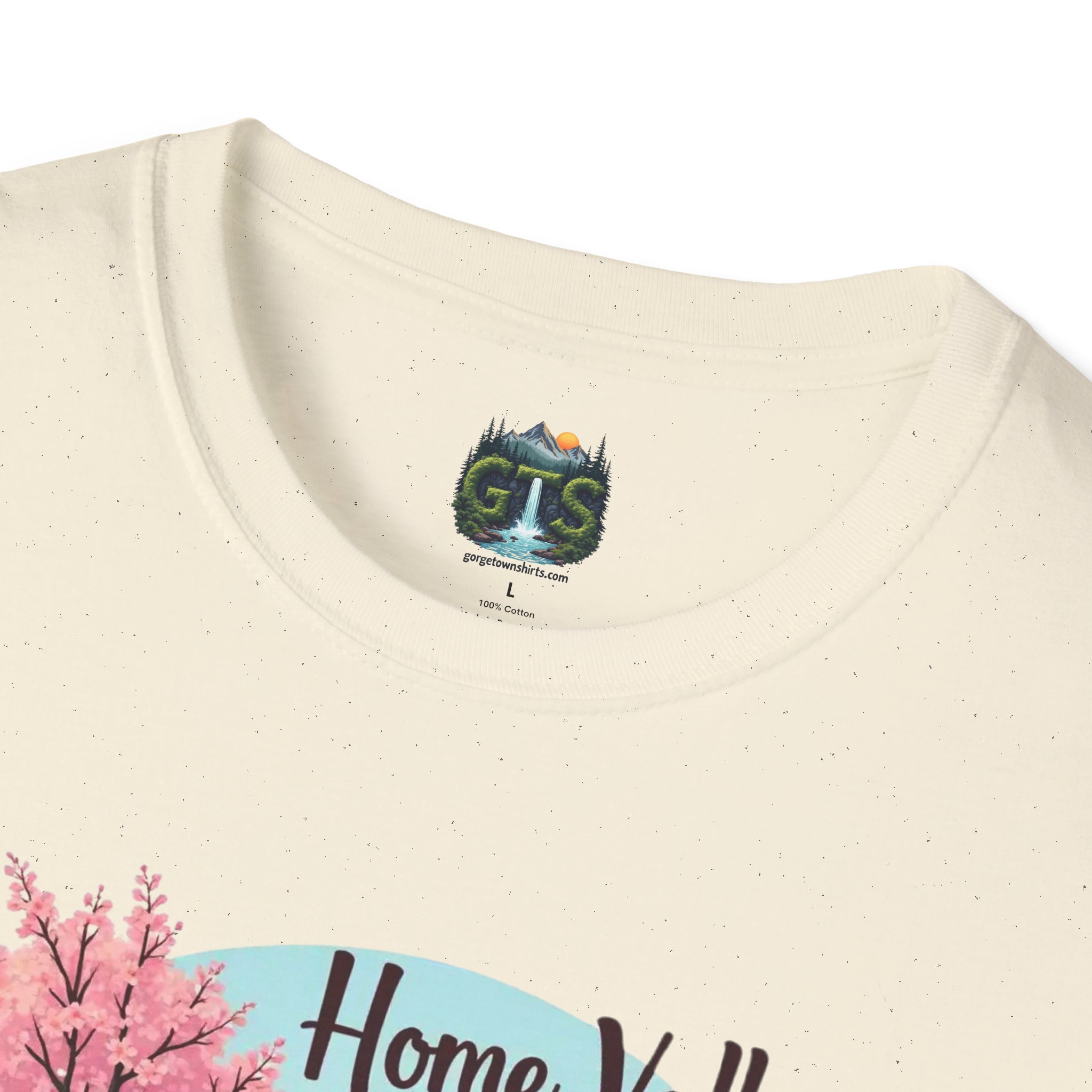 Home Valley Washington Scenic T-Shirt — Mountain River Cherry Blossom Tee - Image 14