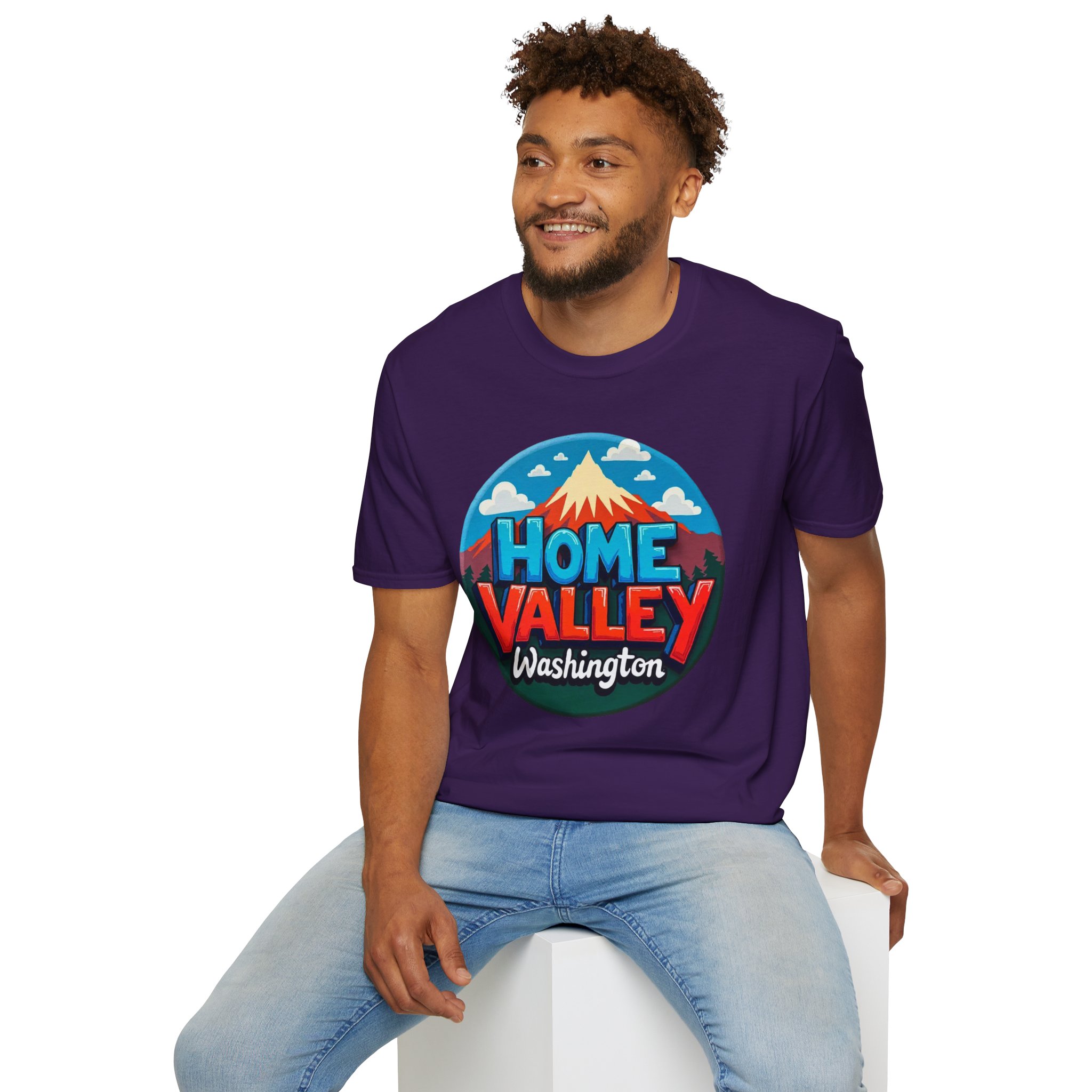 Home Valley Washington T-Shirt – Retro Mountain Badge Graphic - Image 55