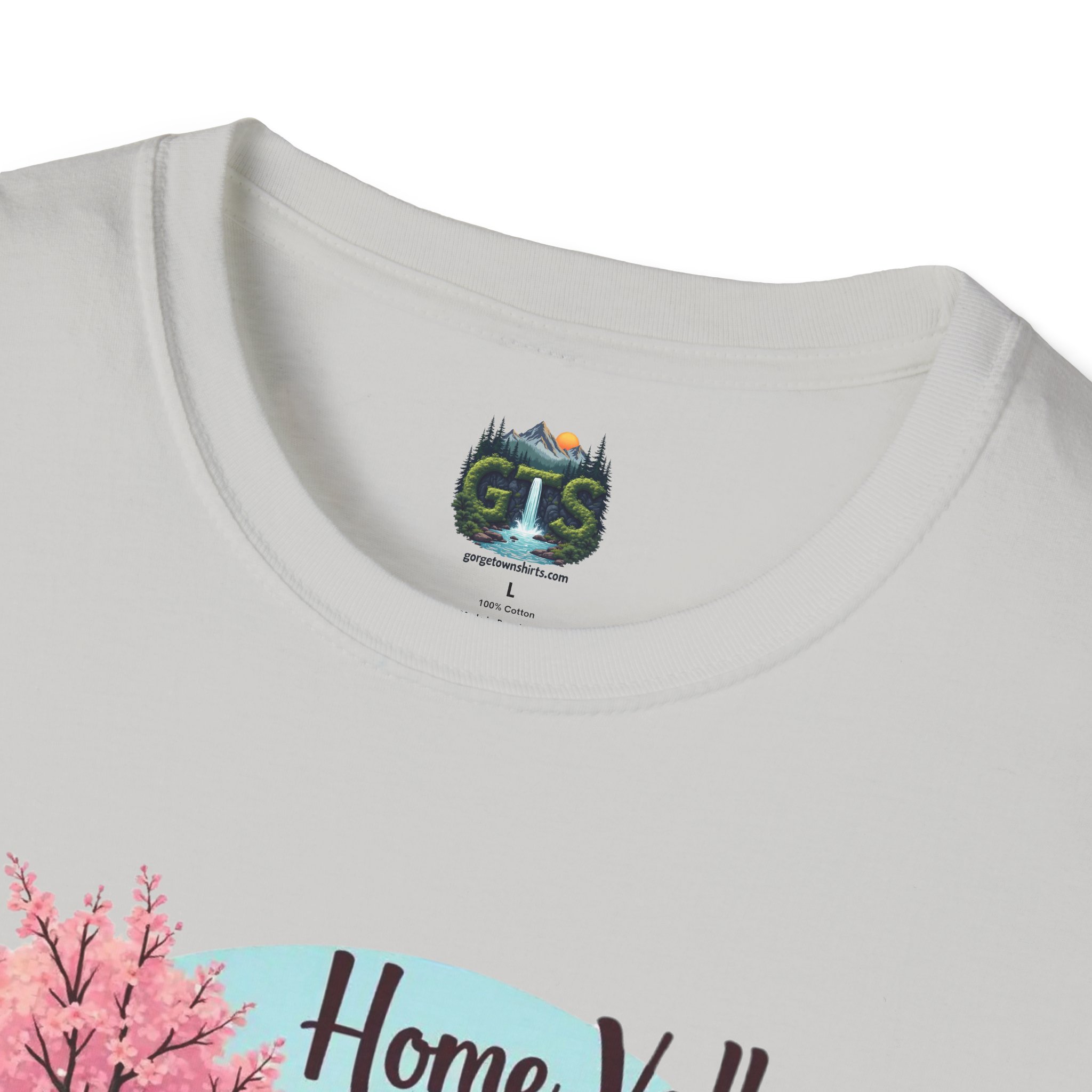 Home Valley Washington Scenic T-Shirt — Mountain River Cherry Blossom Tee - Image 8