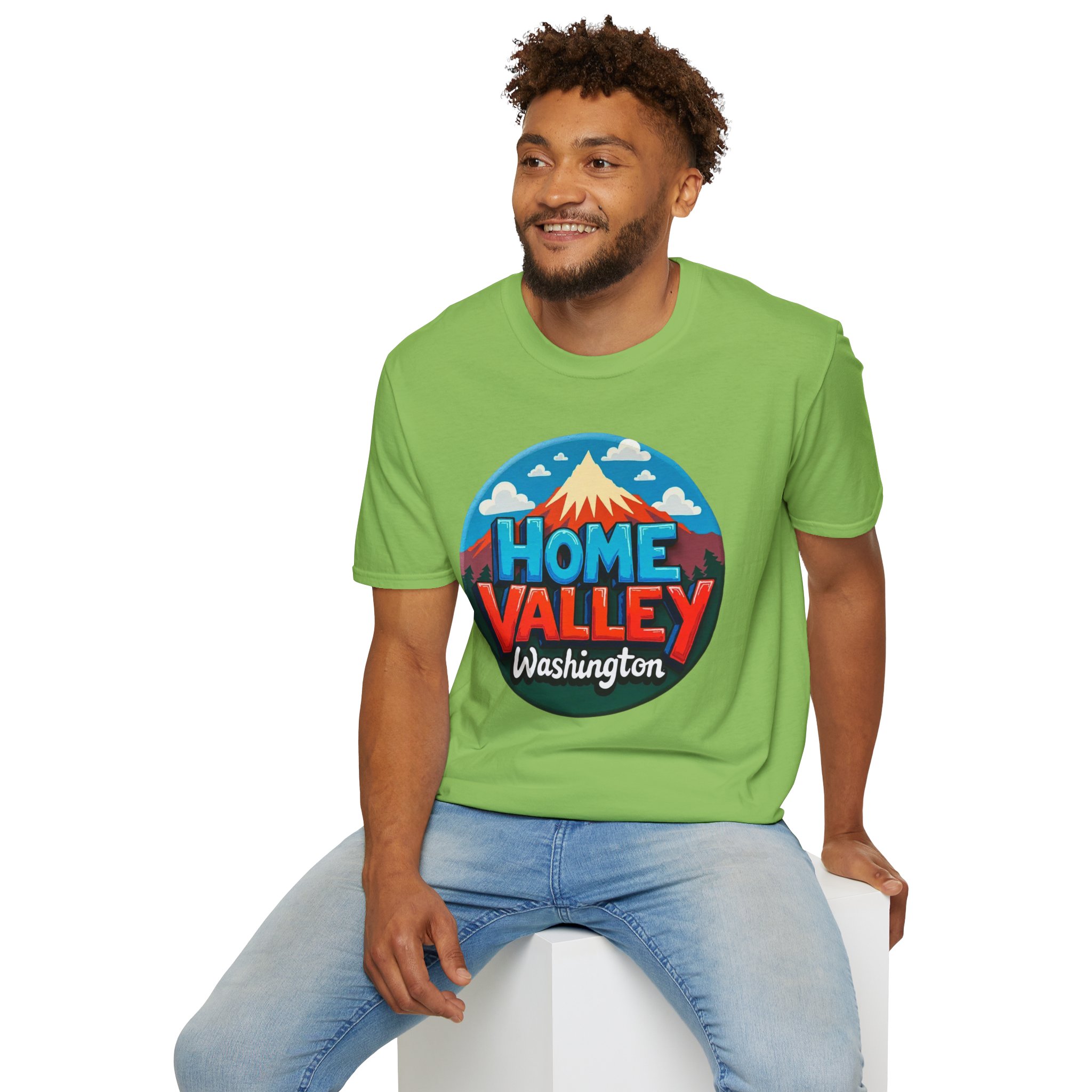 Home Valley Washington T-Shirt – Retro Mountain Badge Graphic - Image 35