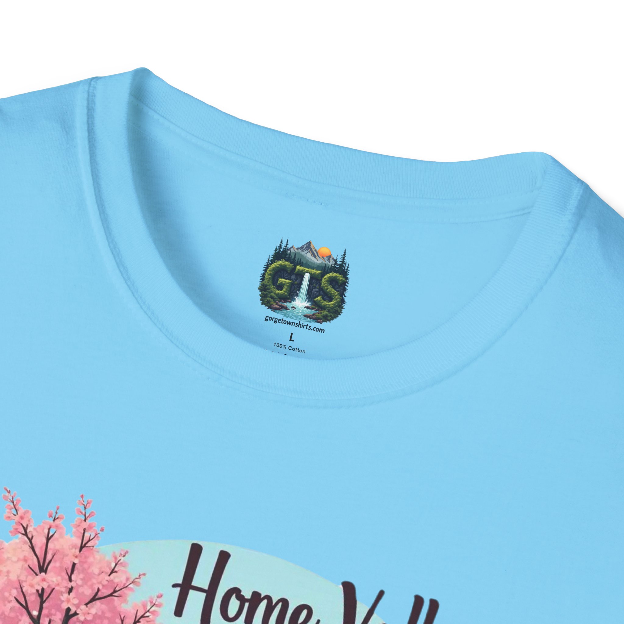 Home Valley Washington Scenic T-Shirt — Mountain River Cherry Blossom Tee - Image 29