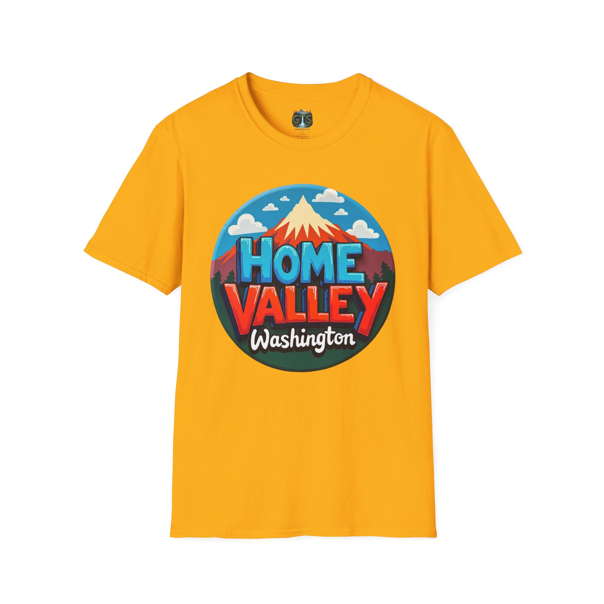 Home Valley Washington T-Shirt – Retro Mountain Badge Graphic - Image 17