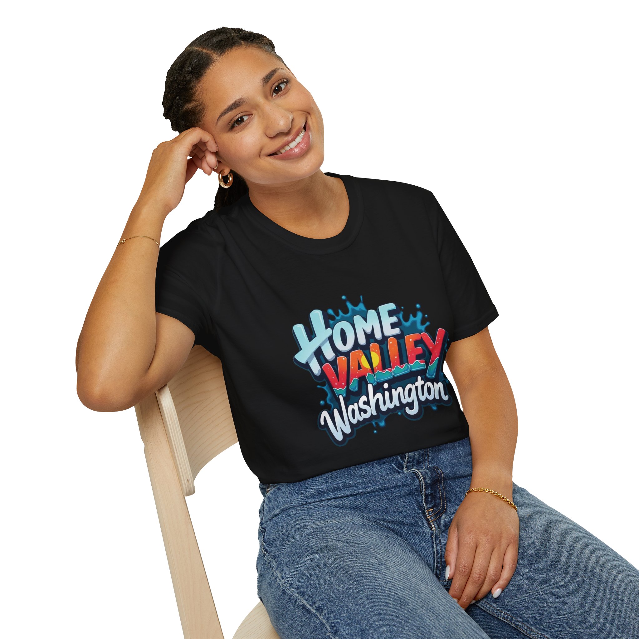 Home Valley Washington T-Shirt – Retro Graffiti Local Proud Tee - Image 4