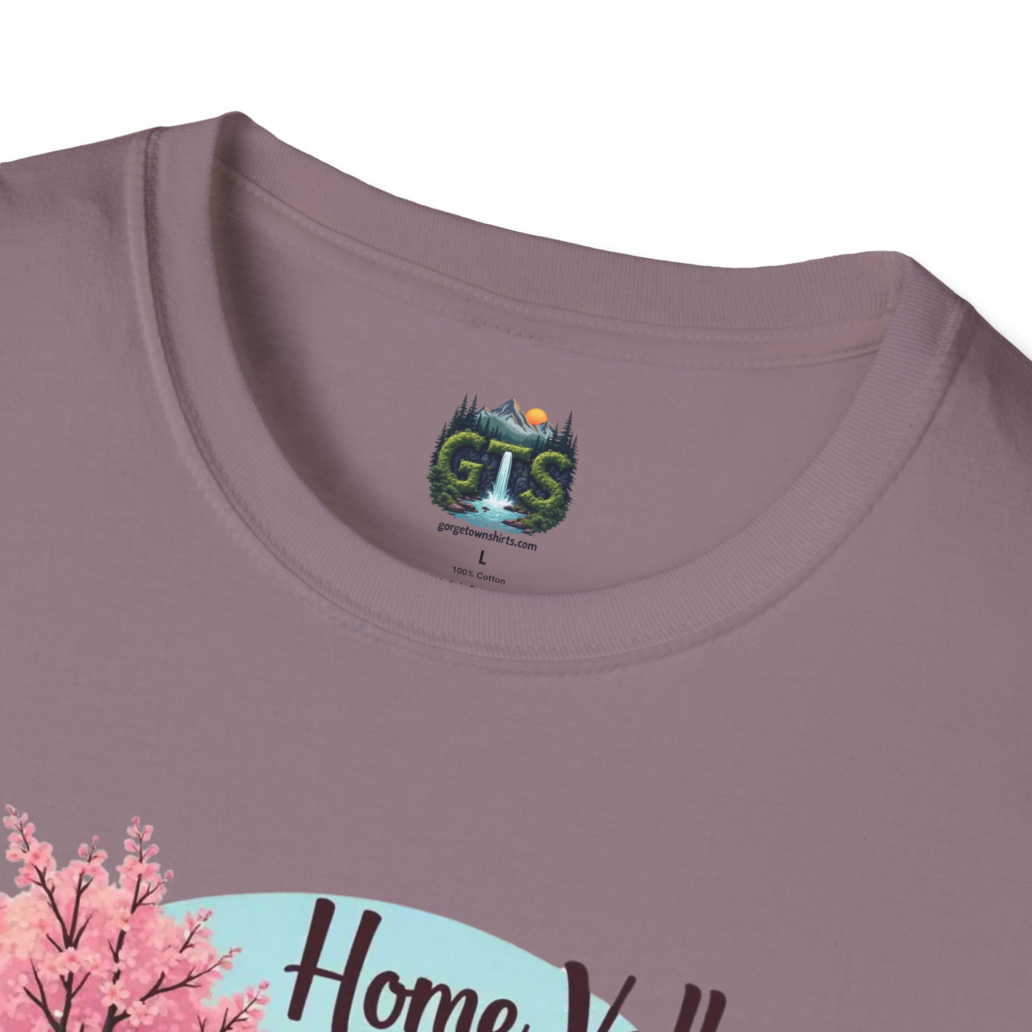 Home Valley Washington Scenic T-Shirt — Mountain River Cherry Blossom Tee - Image 38