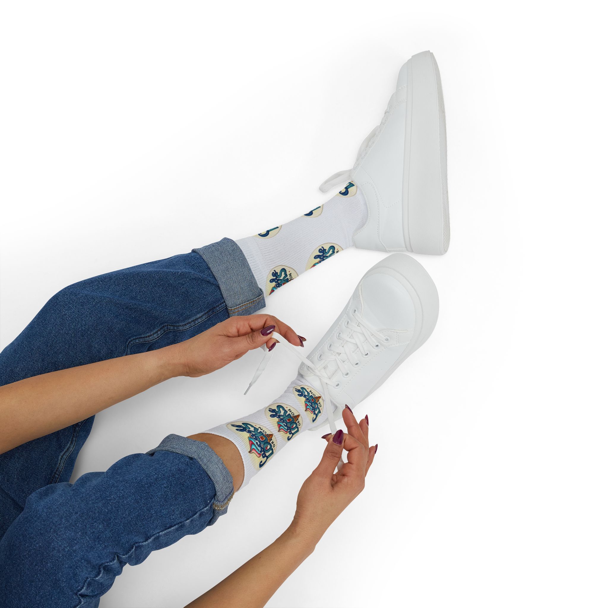 Cascade Locks Oregon Logo Sublimation Socks — Branded Crew Socks for Locals & Tourists - Image 19