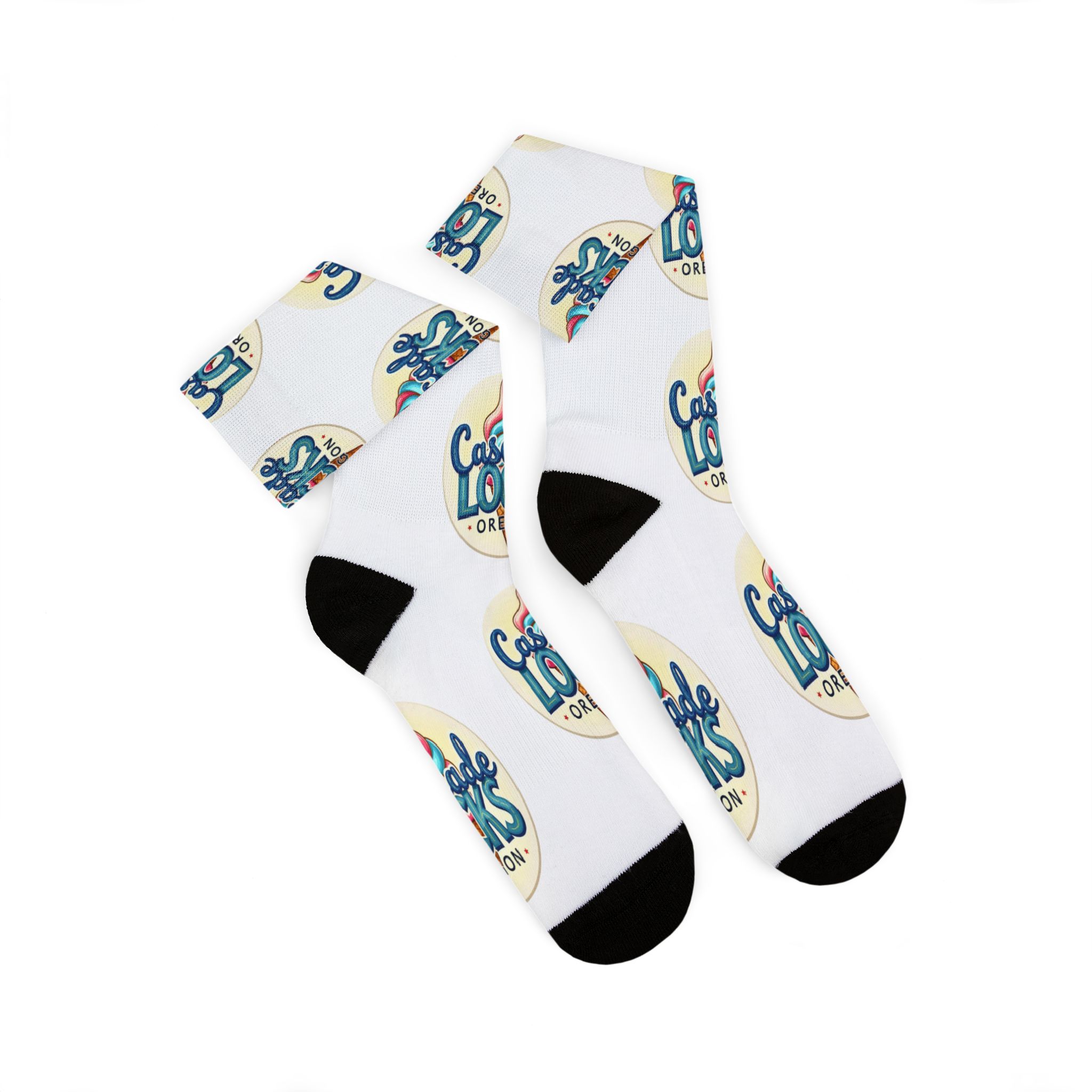 Cascade Locks Oregon Logo Sublimation Socks — Branded Crew Socks for Locals & Tourists - Image 25