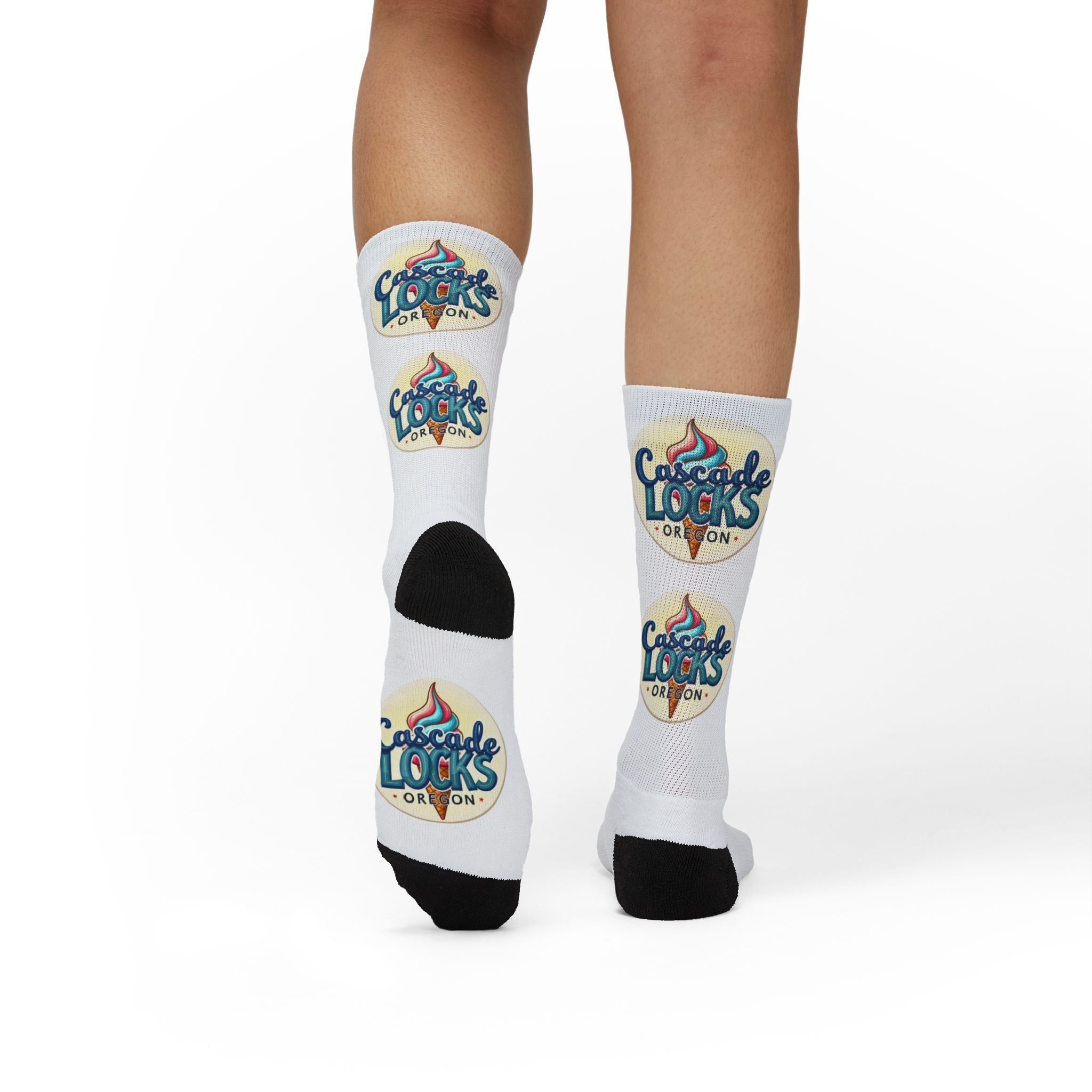 Cascade Locks Oregon Logo Sublimation Socks — Branded Crew Socks for Locals & Tourists - Image 17