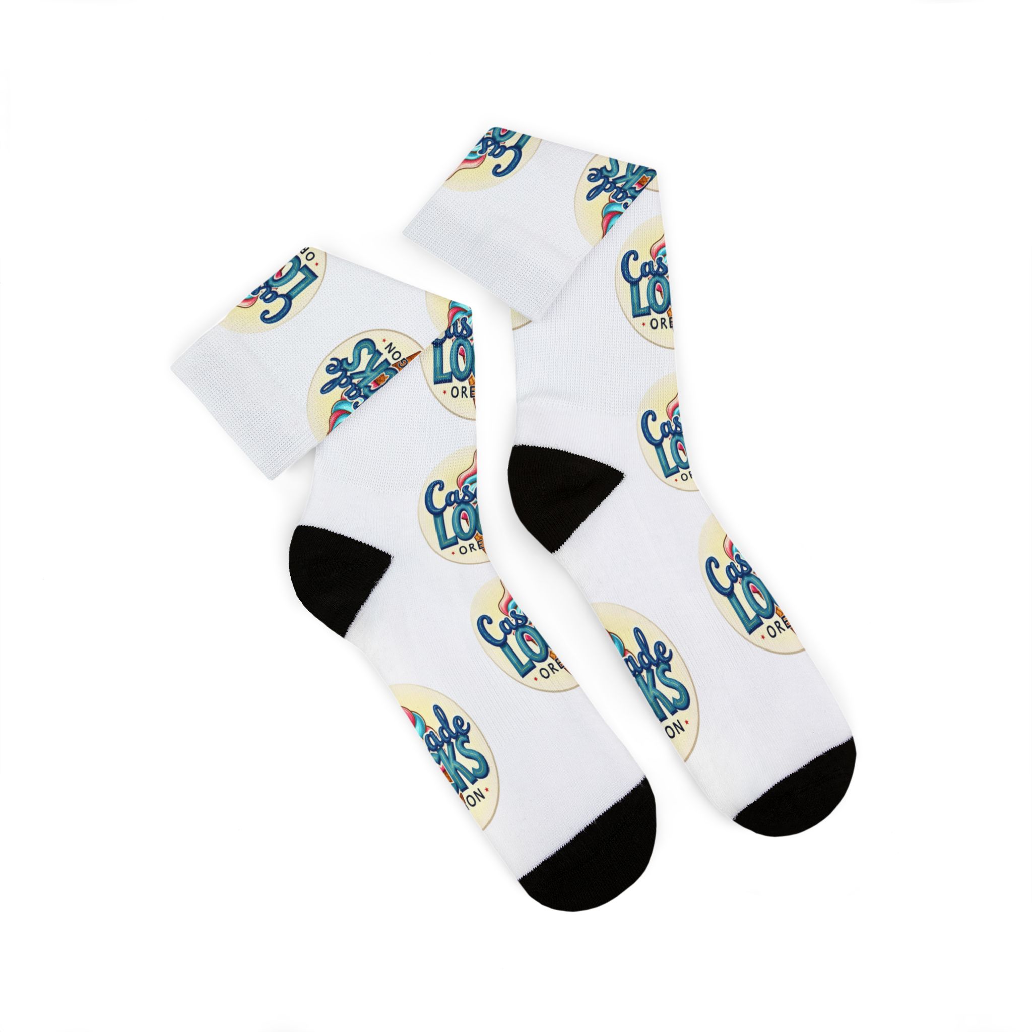 Cascade Locks Oregon Logo Sublimation Socks — Branded Crew Socks for Locals & Tourists - Image 6