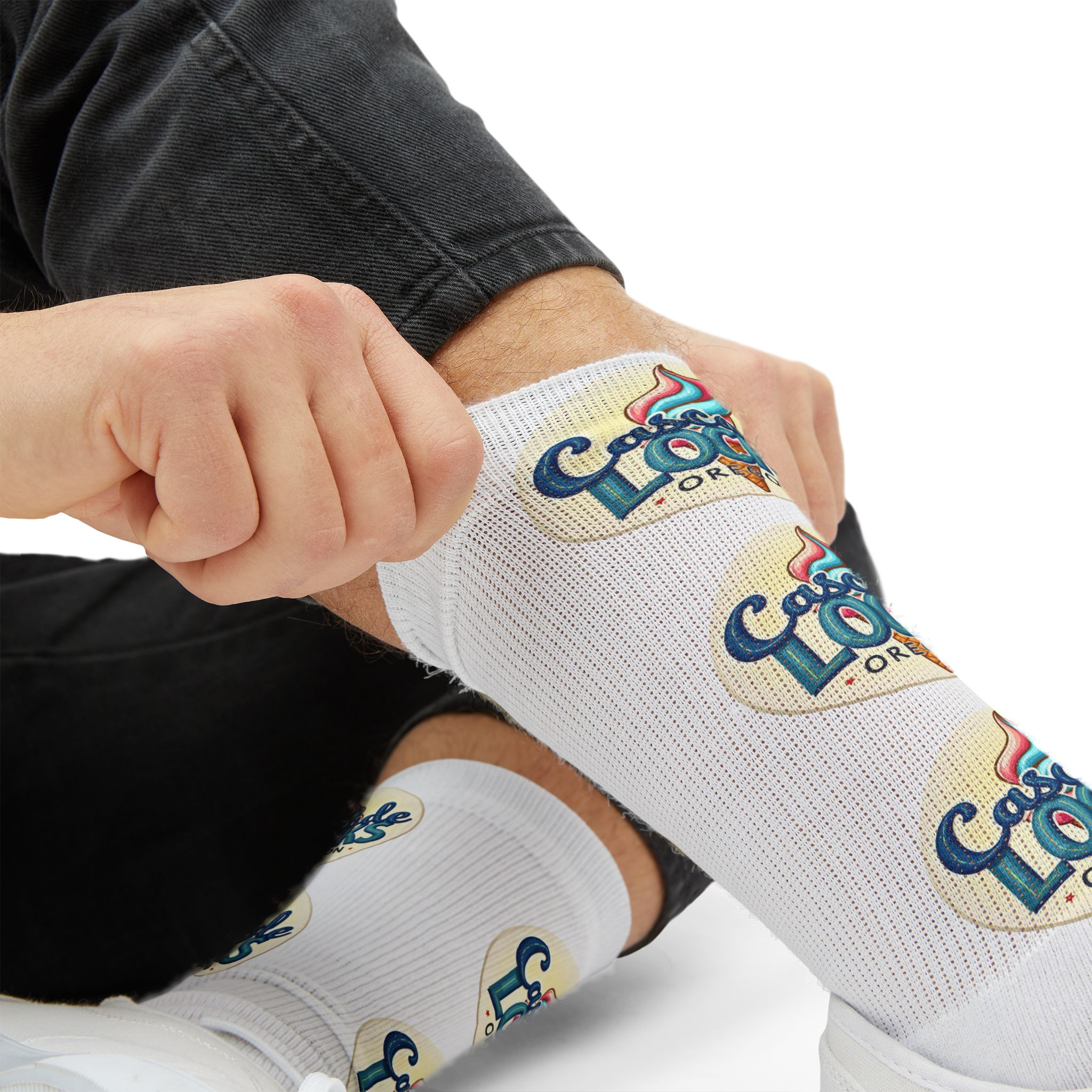 Cascade Locks Oregon Logo Sublimation Socks — Branded Crew Socks for Locals & Tourists - Image 20