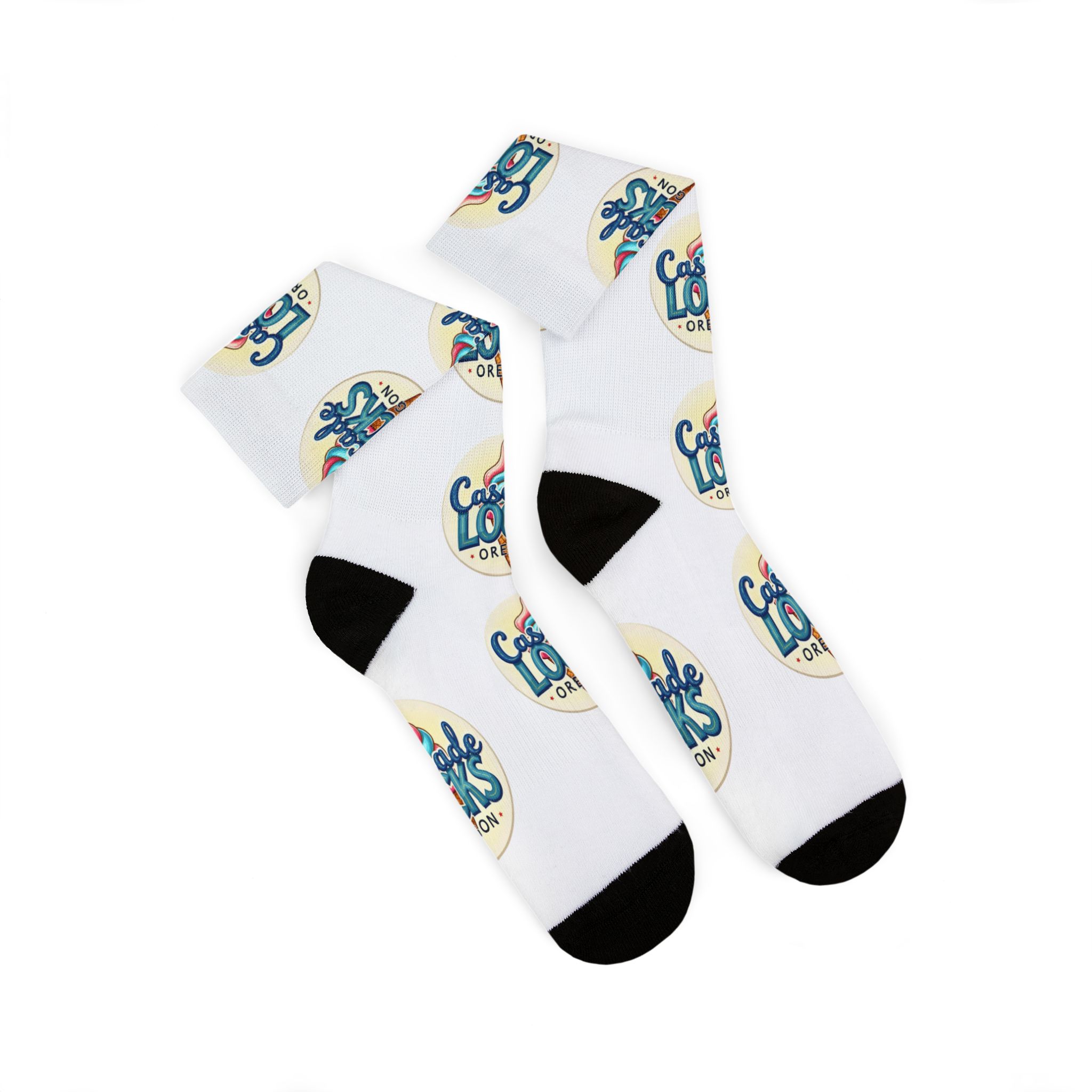 Cascade Locks Oregon Logo Sublimation Socks — Branded Crew Socks for Locals & Tourists - Image 15