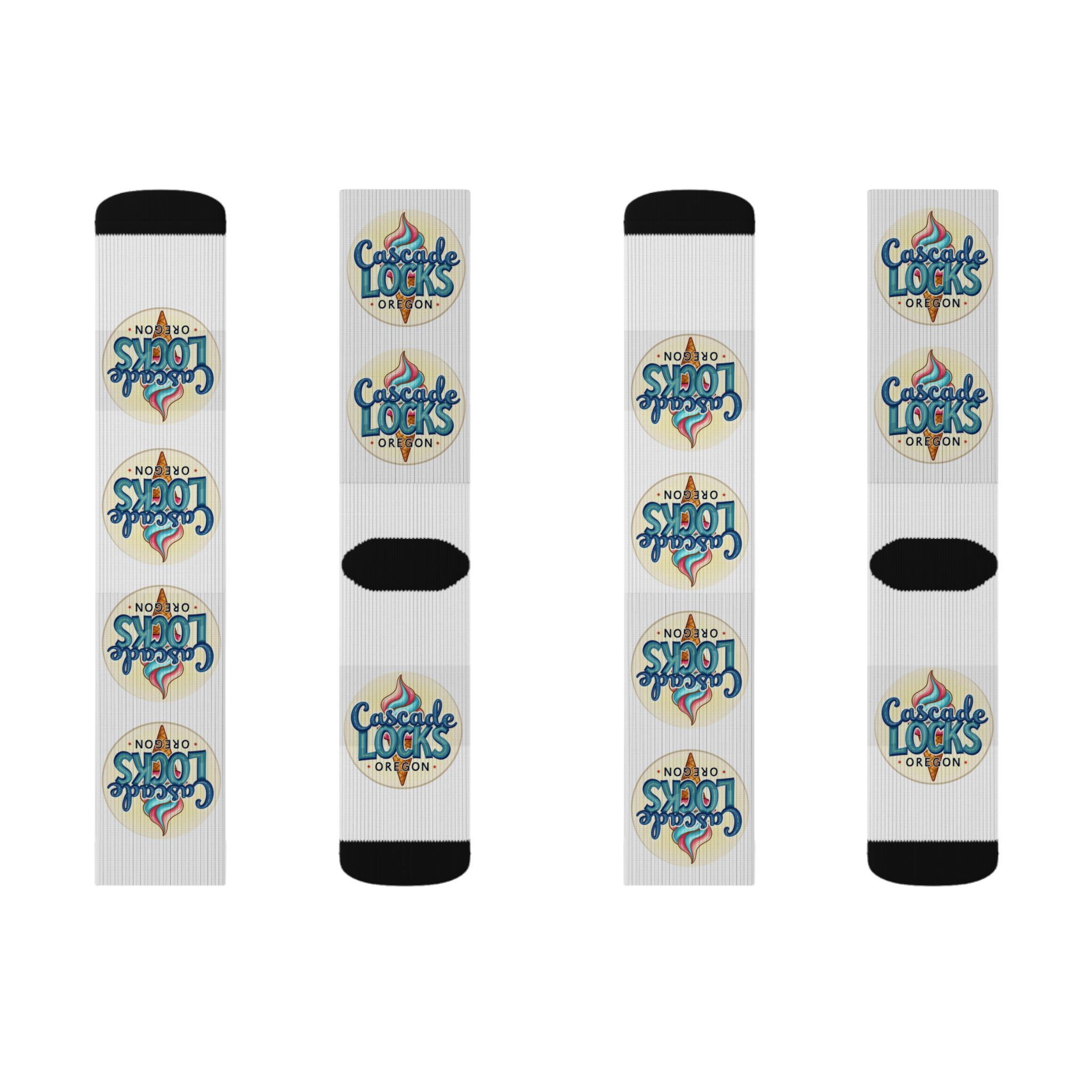 Cascade Locks Oregon Logo Sublimation Socks — Branded Crew Socks for Locals & Tourists - Image 12