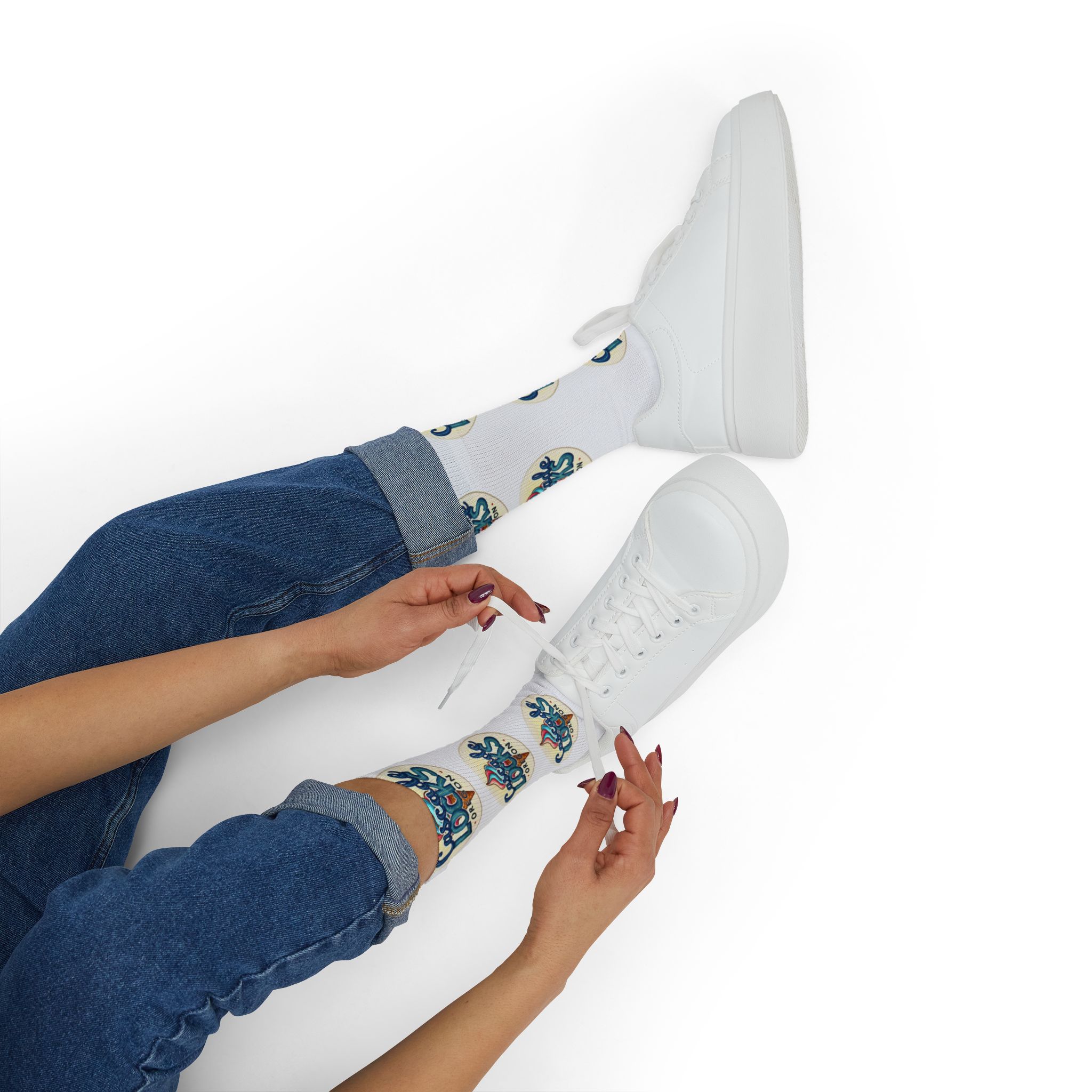 Cascade Locks Oregon Logo Sublimation Socks — Branded Crew Socks for Locals & Tourists - Image 29