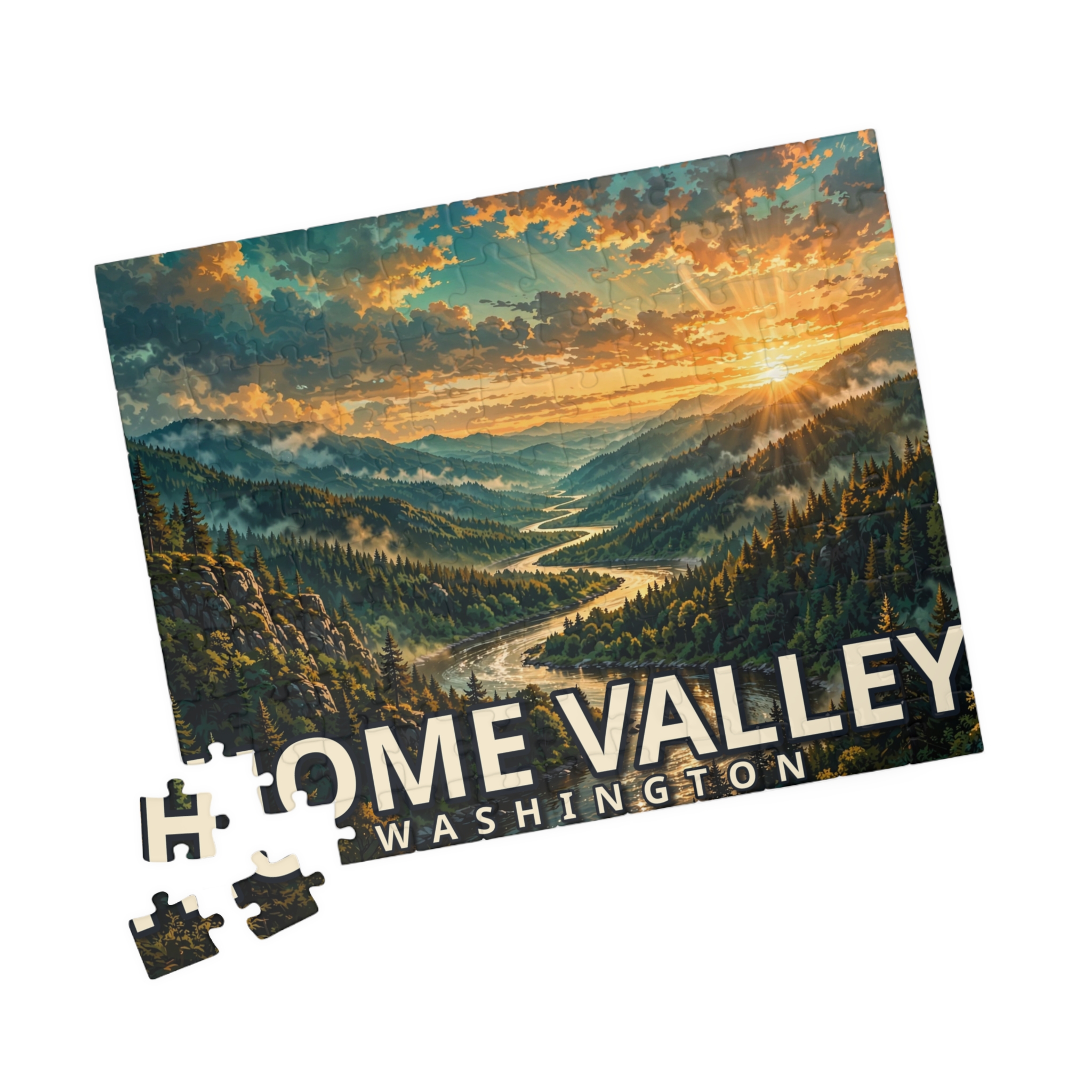 Home Valley Washington Jigsaw Puzzle – Epic Hour Graphic - Image 3