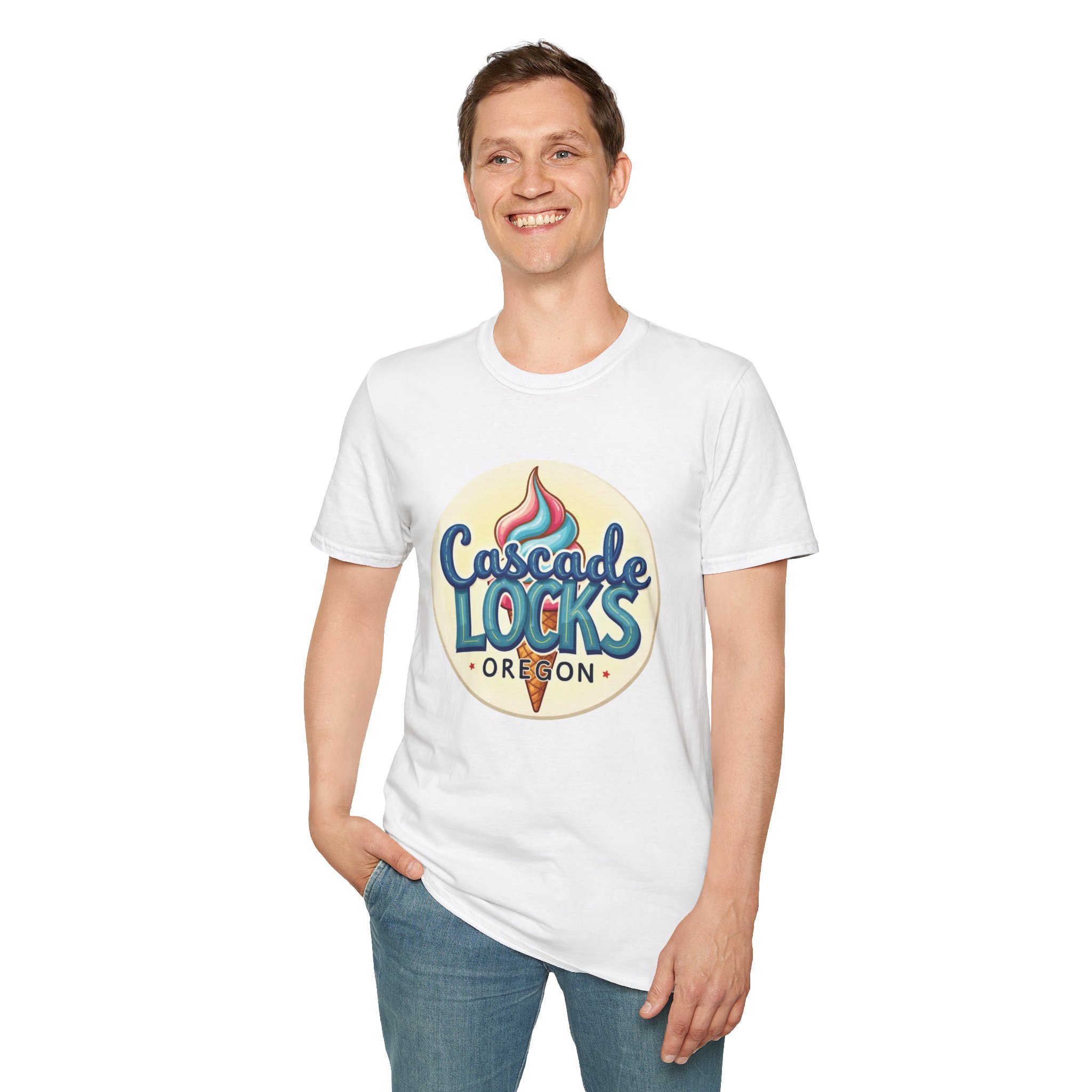 Cascade Locks Oregon Ice Cream Graphic T-Shirt - Image 5